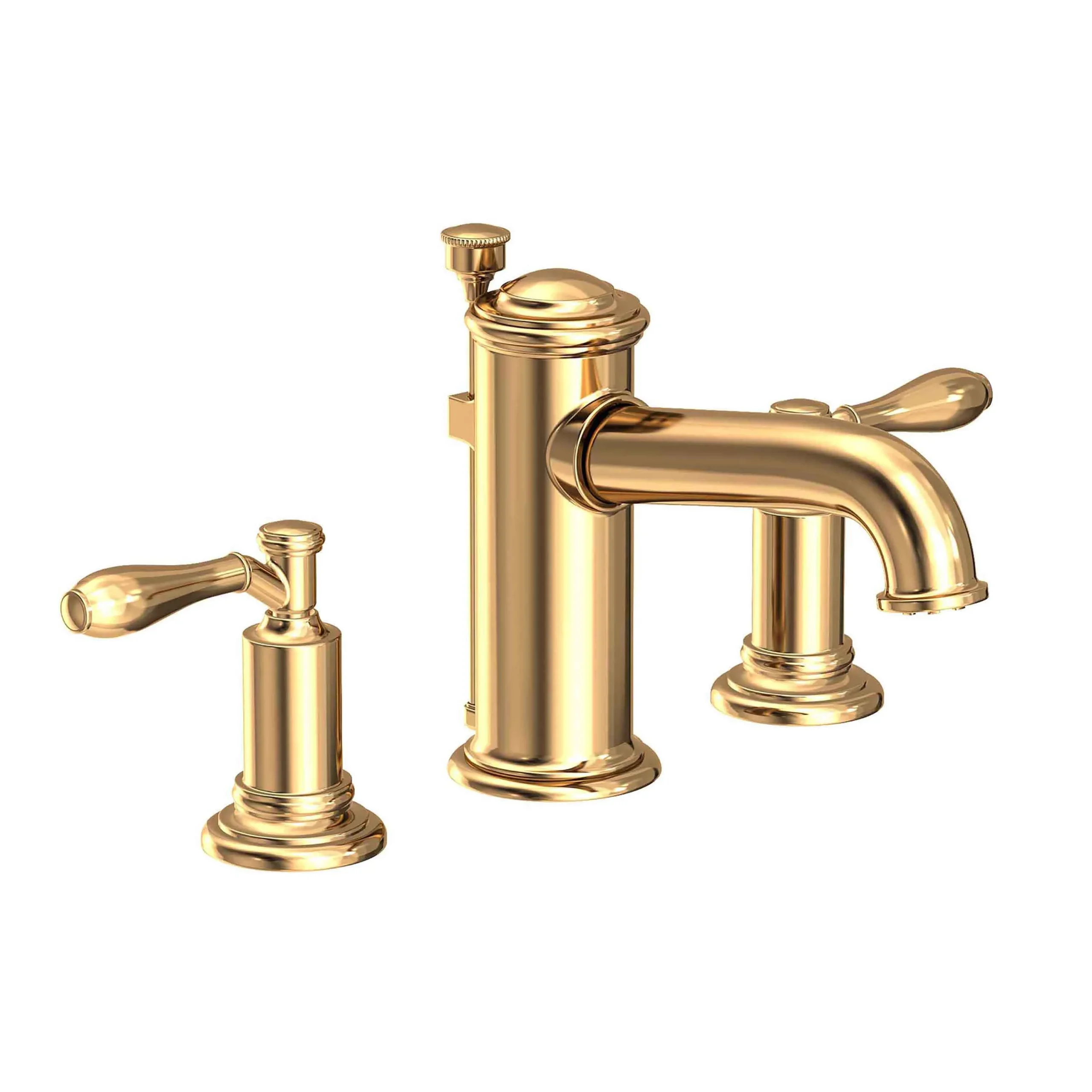 Ithaca - Widespread Lavatory Faucet - Uncoated Polished Brass - Living - 2550 | Newport Brass
