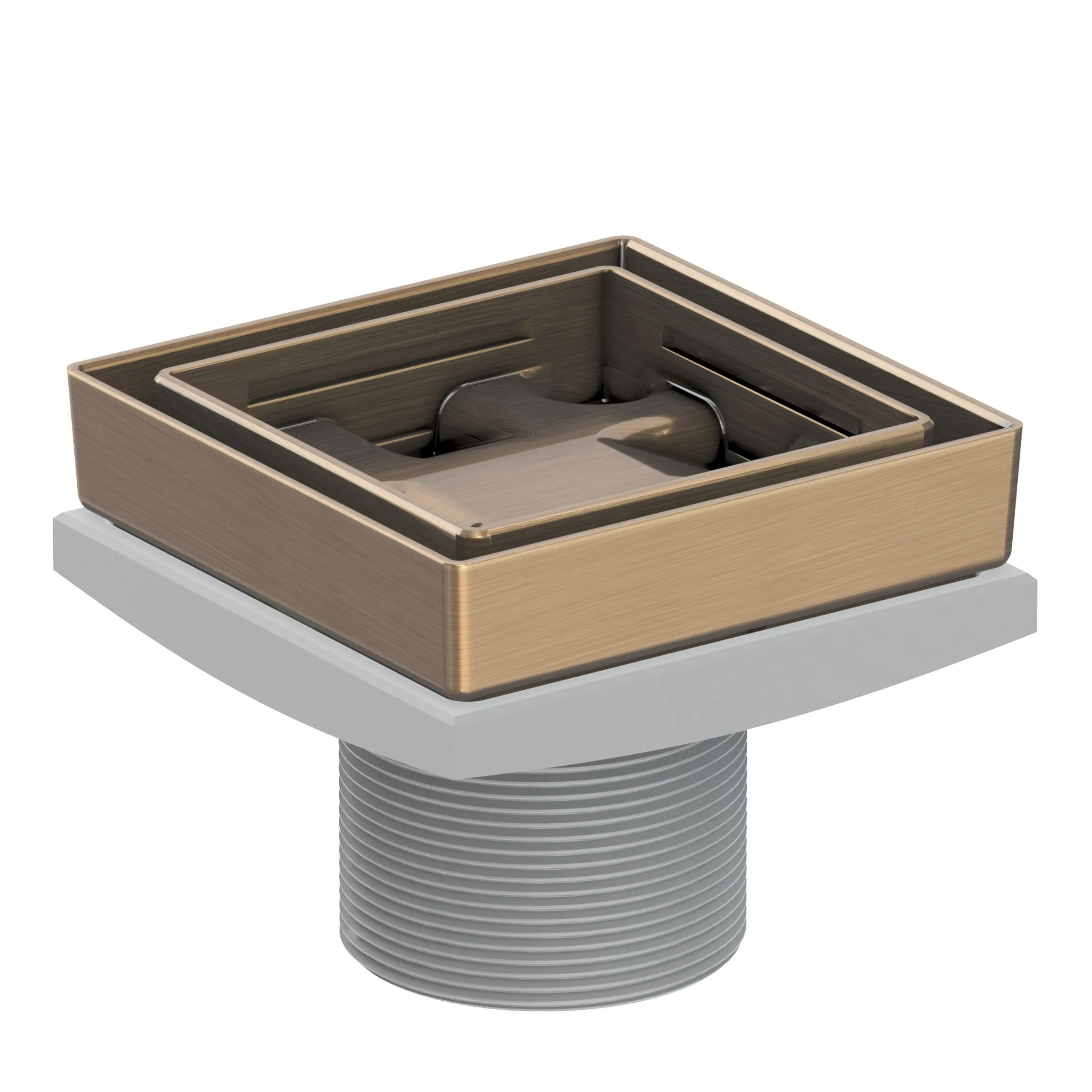 Tub & Shower - 4" Tile In Drain Throat - Antique Brass - 277-04 | Newport Brass