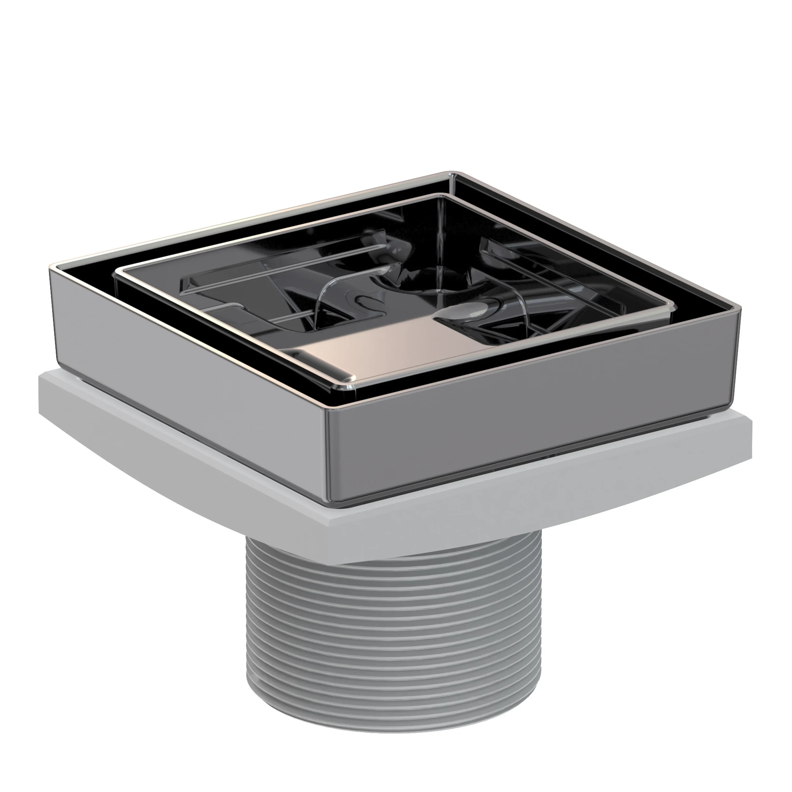 Tub & Shower - 4" Tile In Drain Throat - Midnight Chrome - 277-04 | Newport Brass
