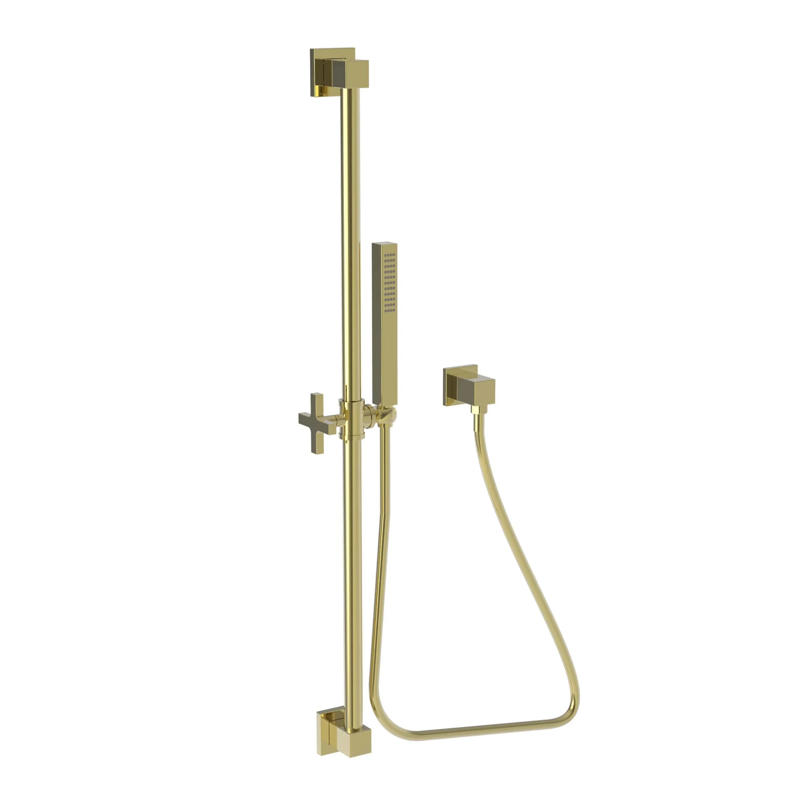 Tub & Shower - Slide Bar with Single Function Hand Shower Set - Uncoated Polished Brass - Living - 280T | Newport Brass