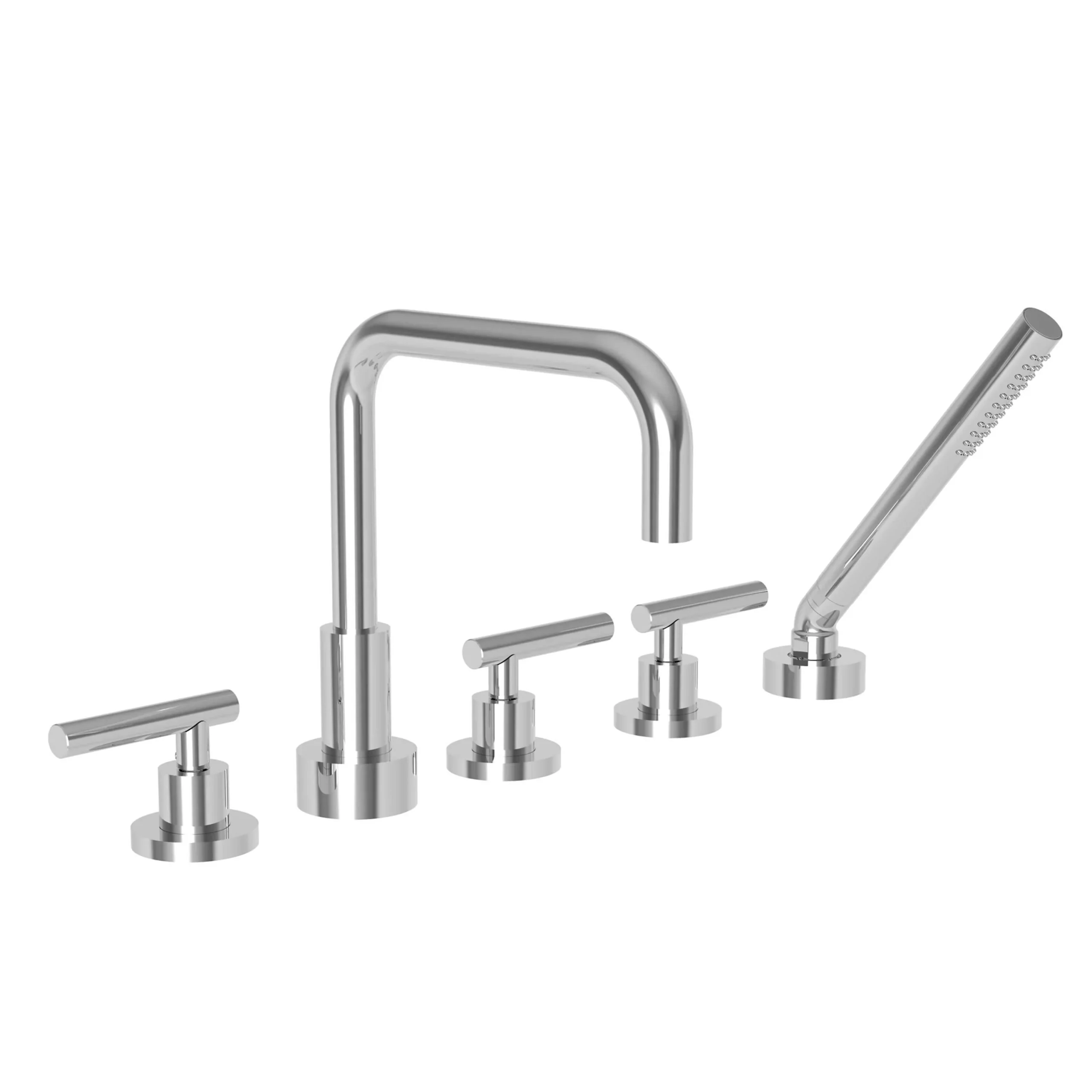 East Square - Roman Tub Faucet with Hand Shower - Polished Chrome- 3-1407L | Newport Brass