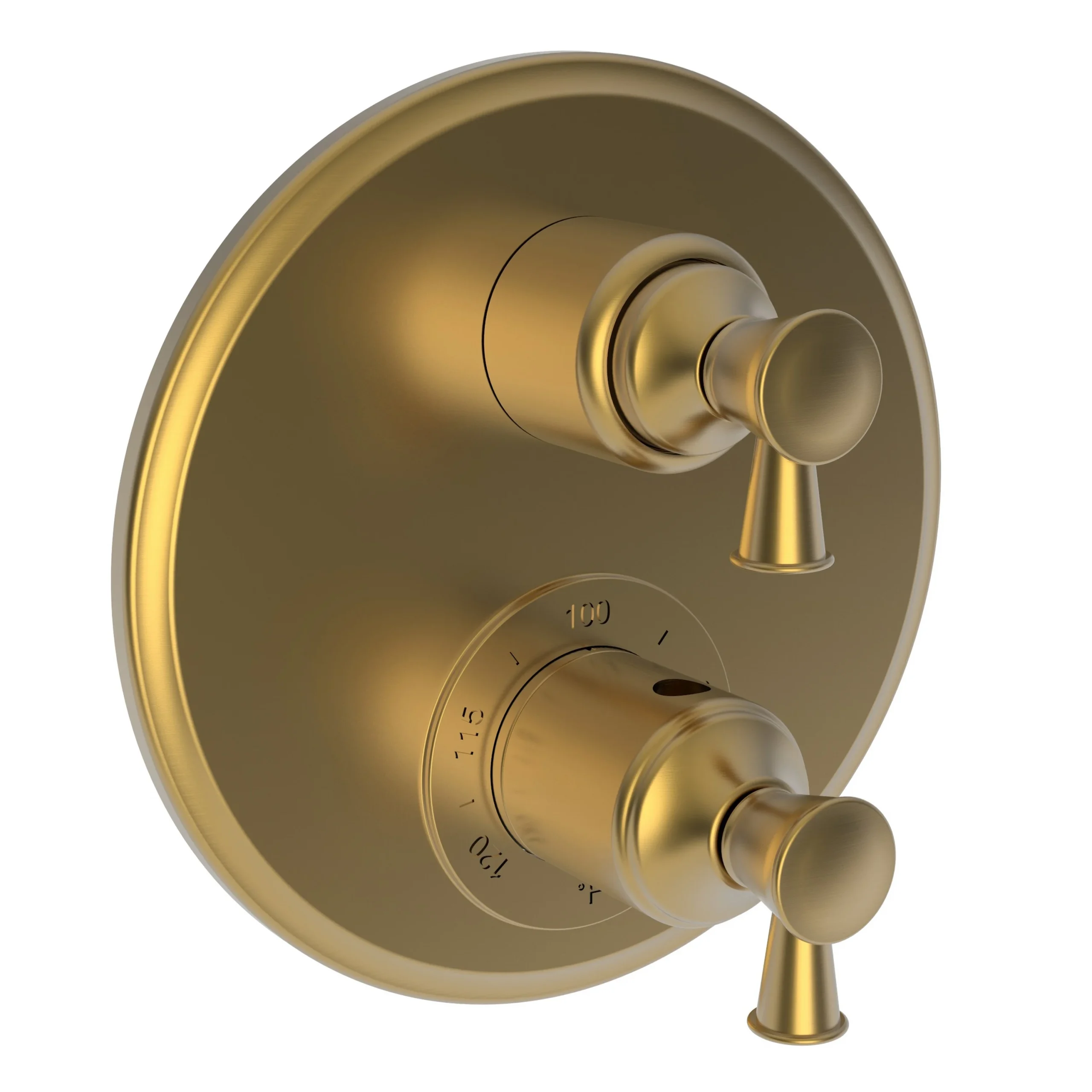 Vander - 1/2" Round Thermostatic Trim Plate with Handle - Satin Bronze - PVD - 3-2913TR | Newport Brass