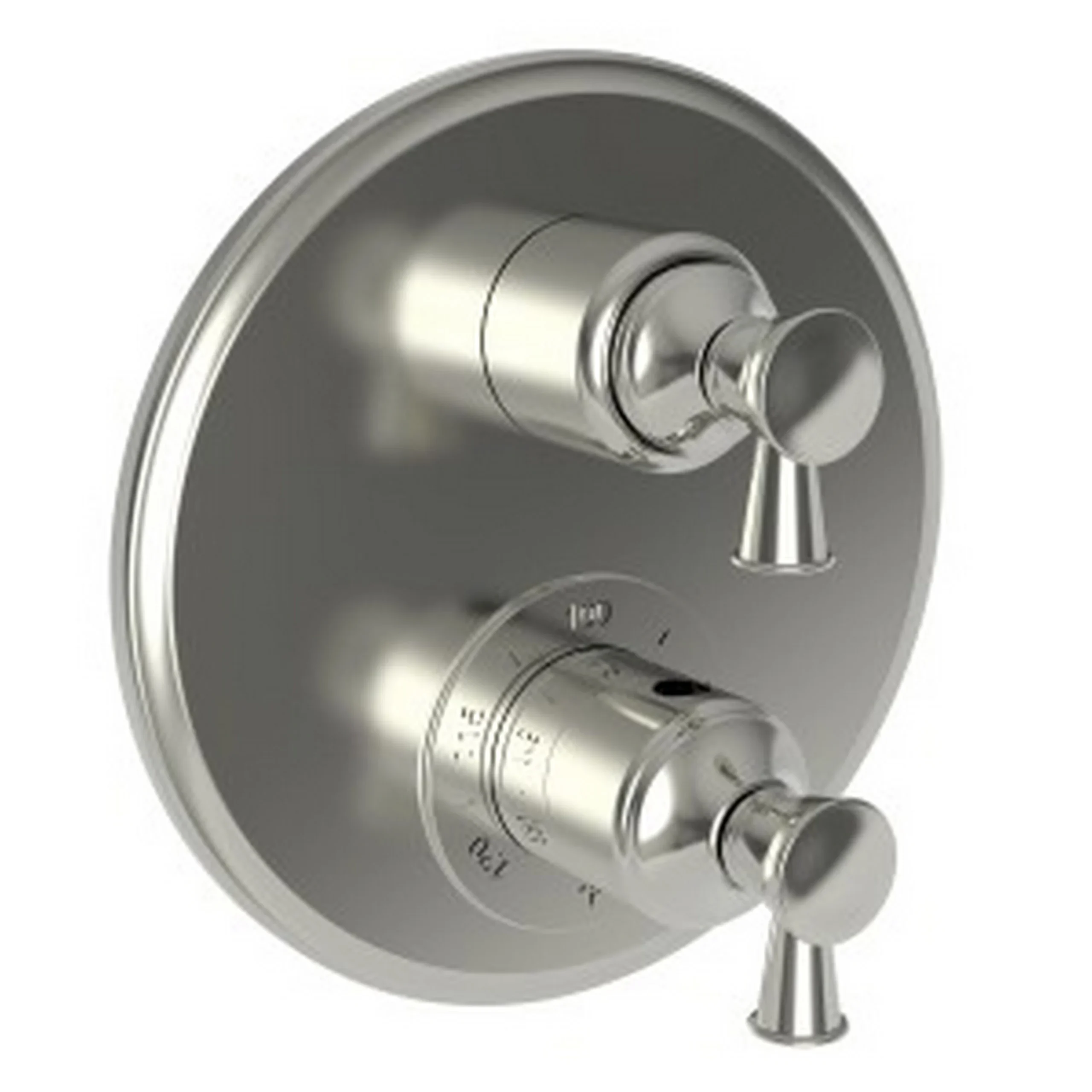 Vander - 1/2" Round Thermostatic Trim Plate with Handle - Polished Nickel - PVD - 3-2913TR | Newport Brass