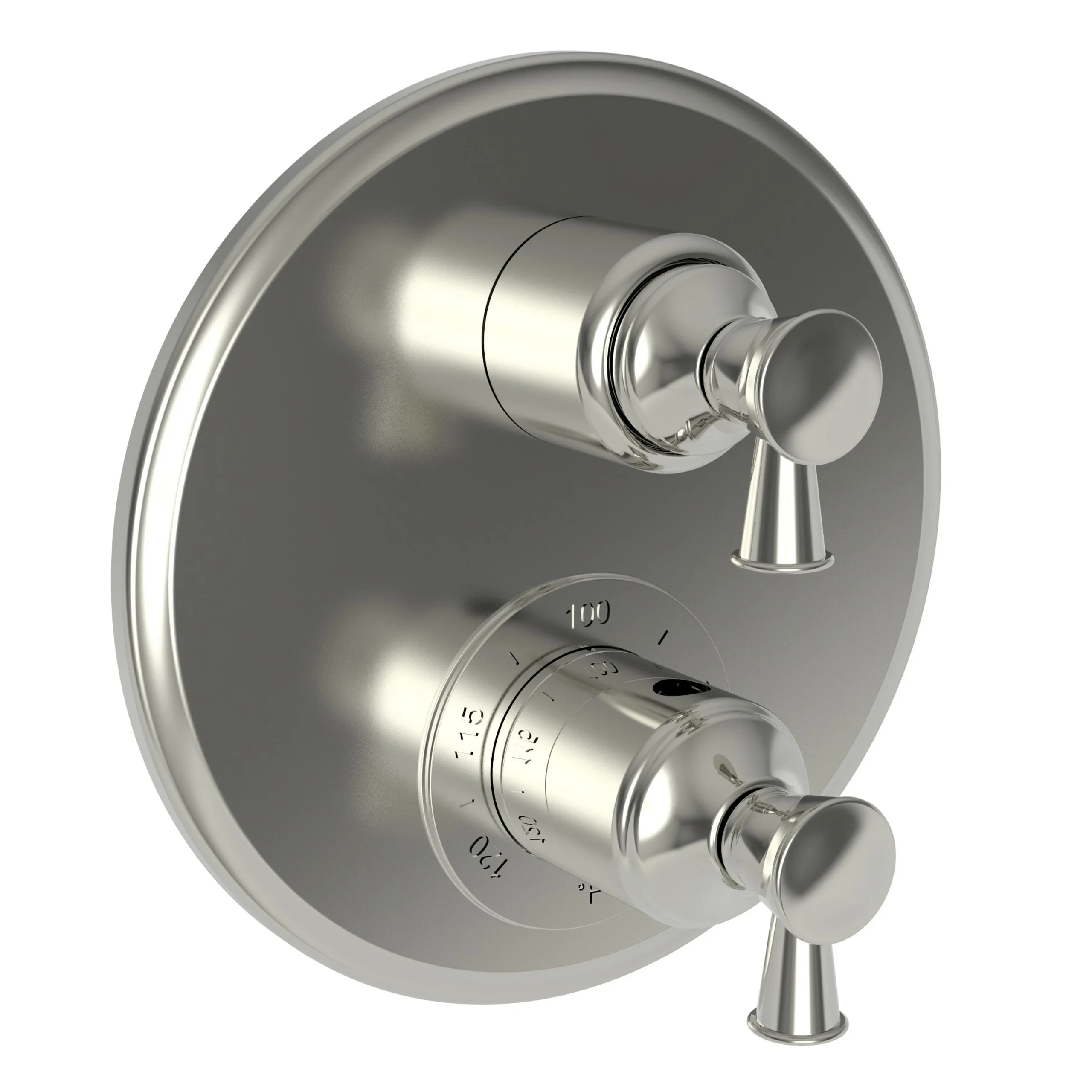 Vander - 1/2" Round Thermostatic Trim Plate with Handle - Polished Nickel - Natural - 3-2913TR | Newport Brass