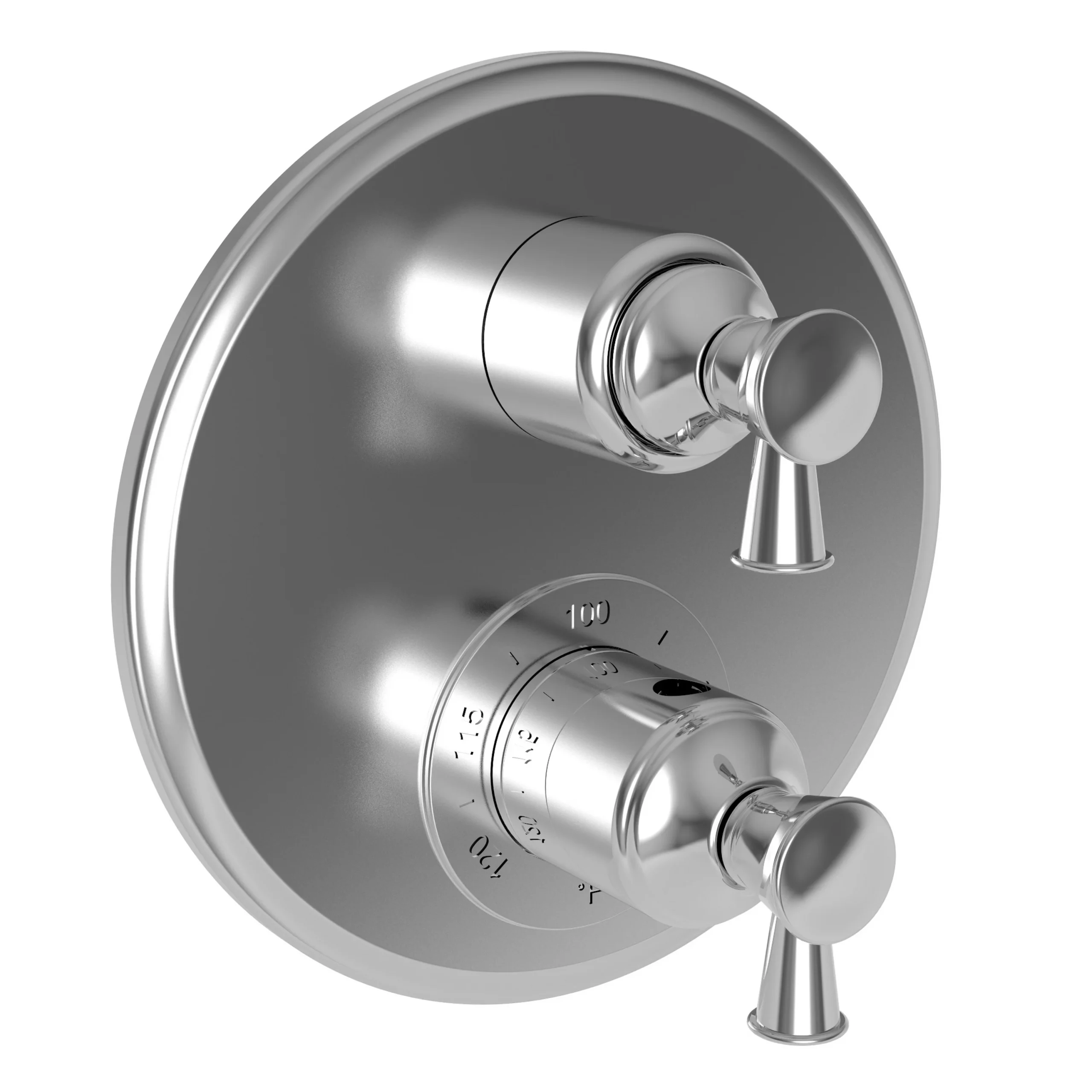 Vander - 1/2" Round Thermostatic Trim Plate with Handle - Polished Chrome- 3-2913TR | Newport Brass