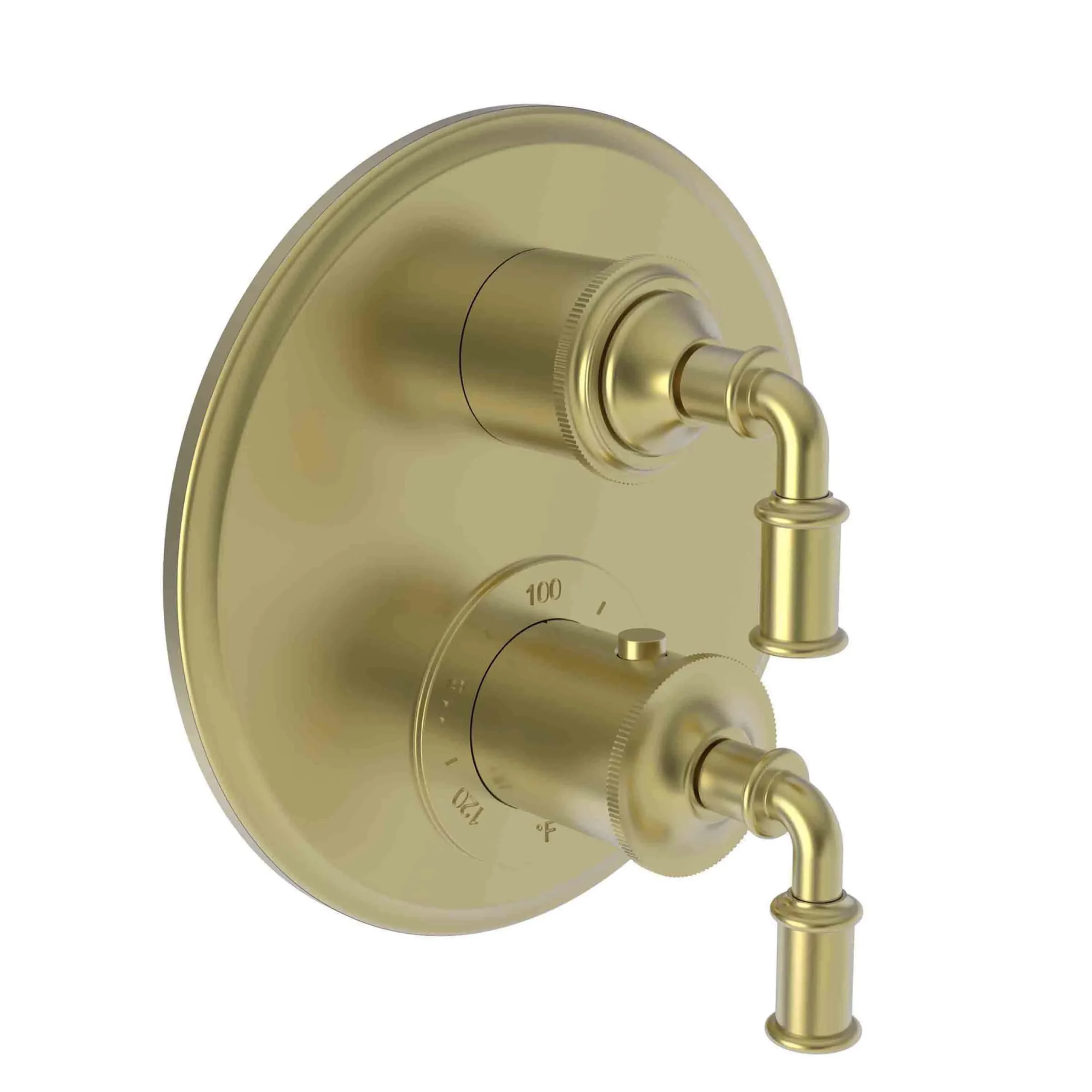 Taft - 1/2" Round Thermostatic Trim Plate with Handle - Satin Brass - PVD - 3-2943TR | Newport Brass