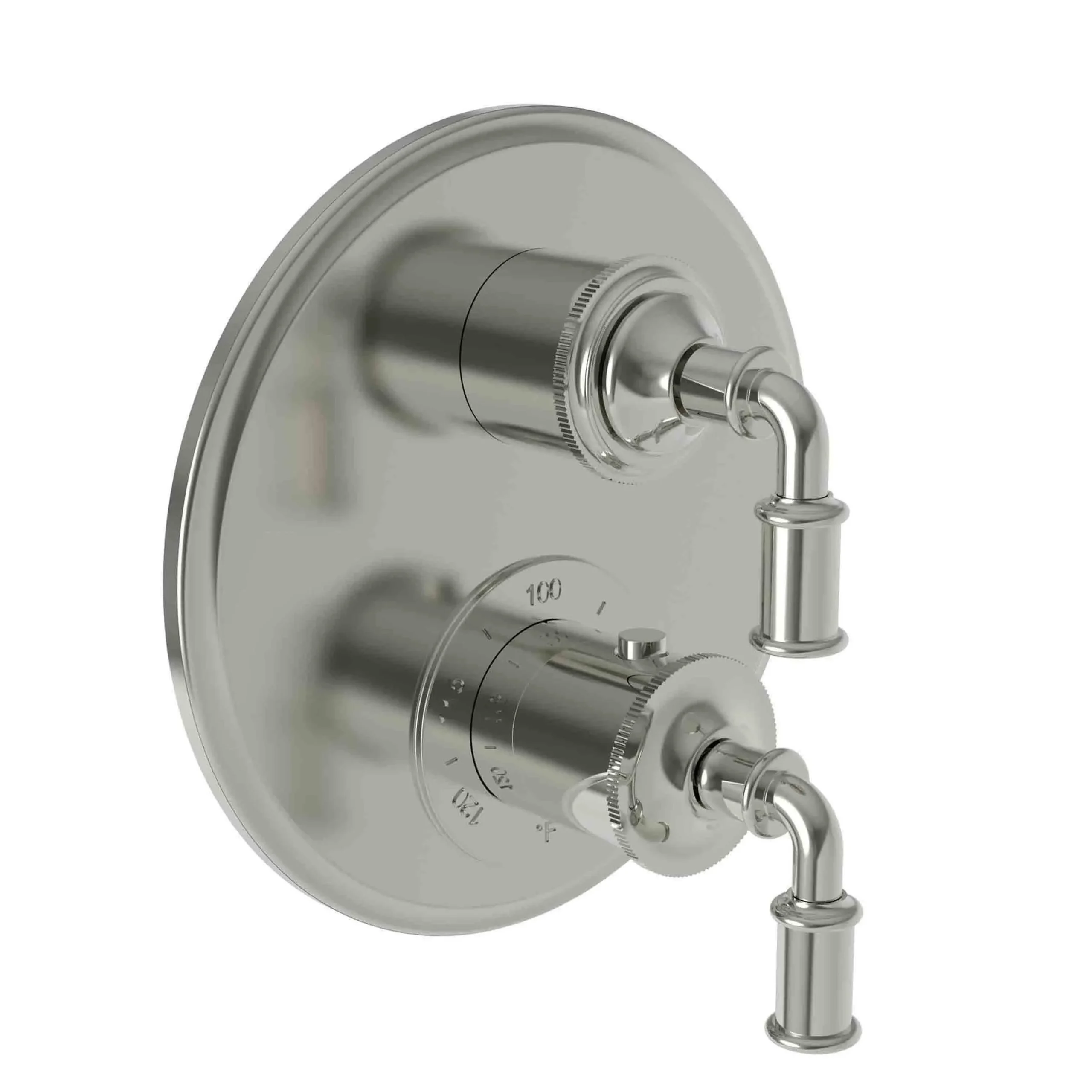 Taft - 1/2" Round Thermostatic Trim Plate with Handle - Polished Nickel - Natural - 3-2943TR | Newport Brass