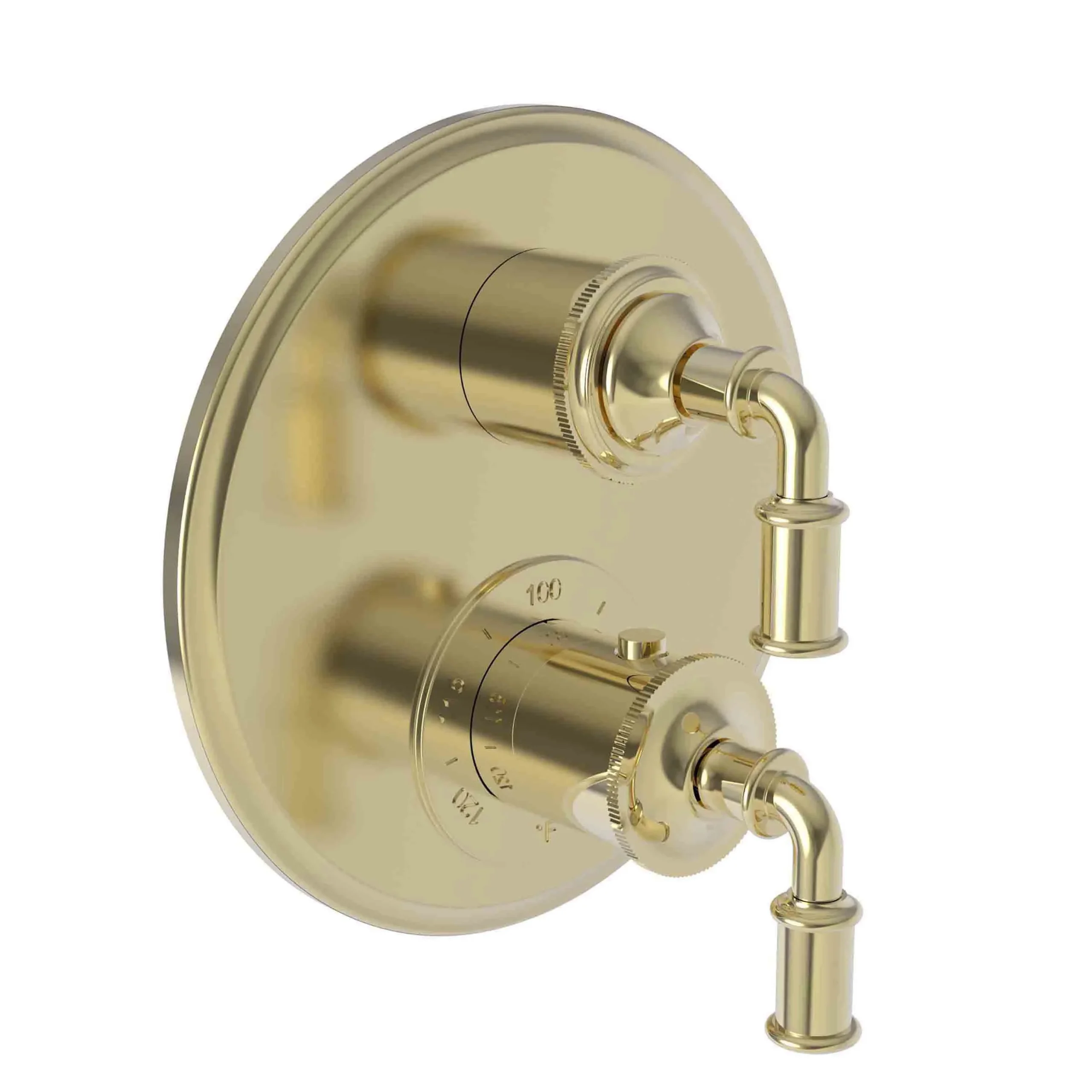 Taft - 1/2" Round Thermostatic Trim Plate with Handle - French Gold - PVD - 3-2943TR | Newport Brass