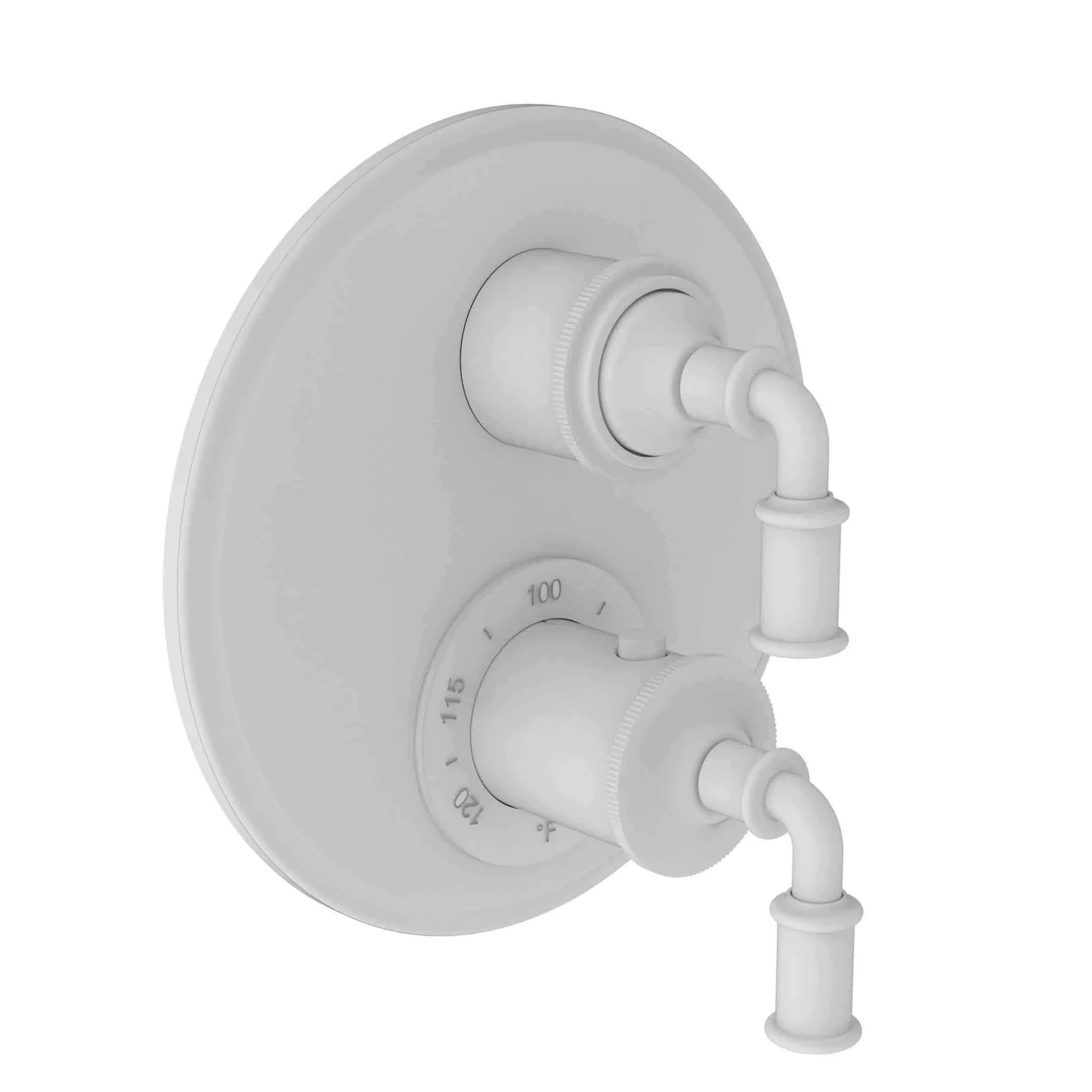 Taft - 1/2" Round Thermostatic Trim Plate with Handle - Matte White - 3-2943TR | Newport Brass