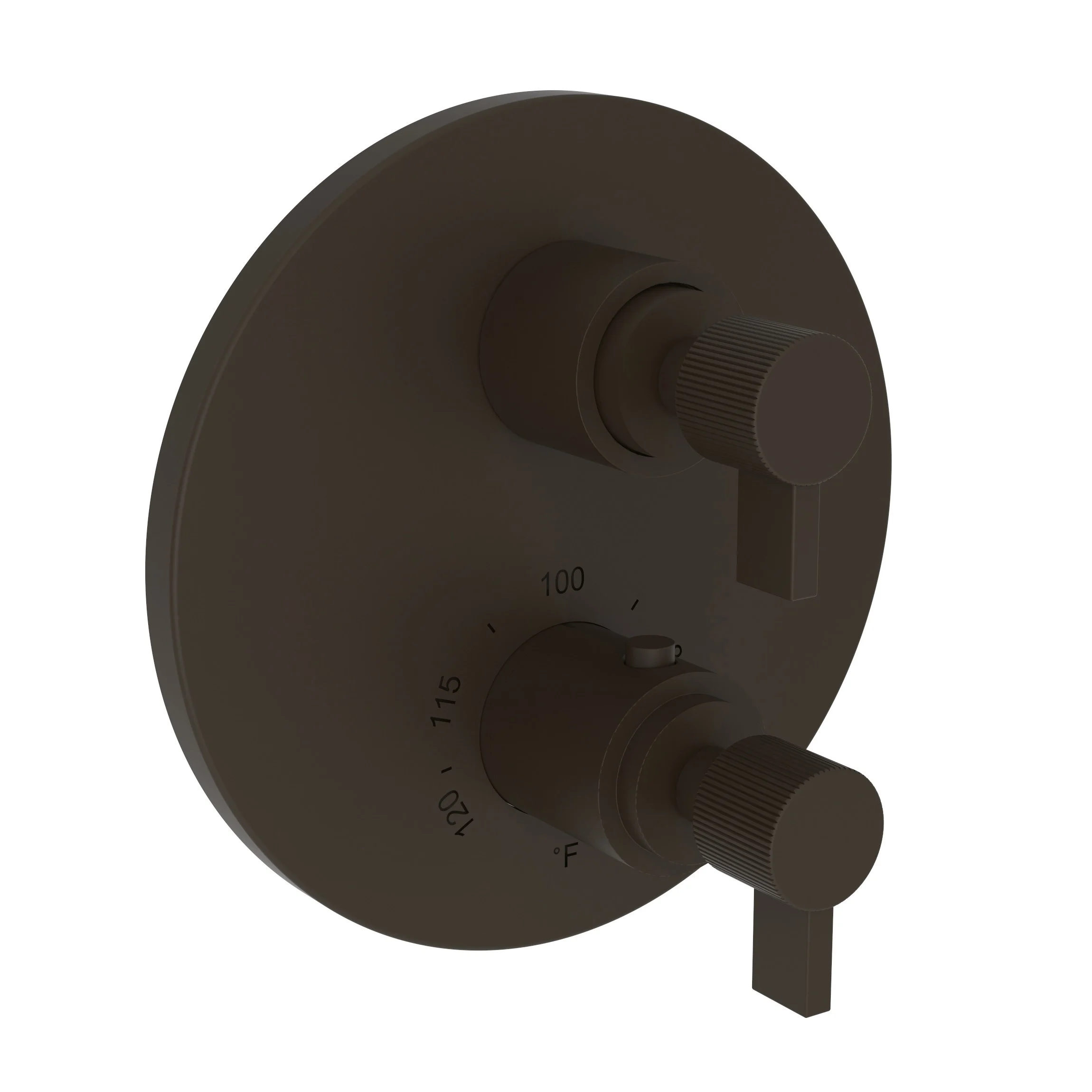 Pardees - 1/2" Round Thermostatic Trim Plate with Handle - Oil Rubbed Bronze - 3-3233TR | Newport Brass