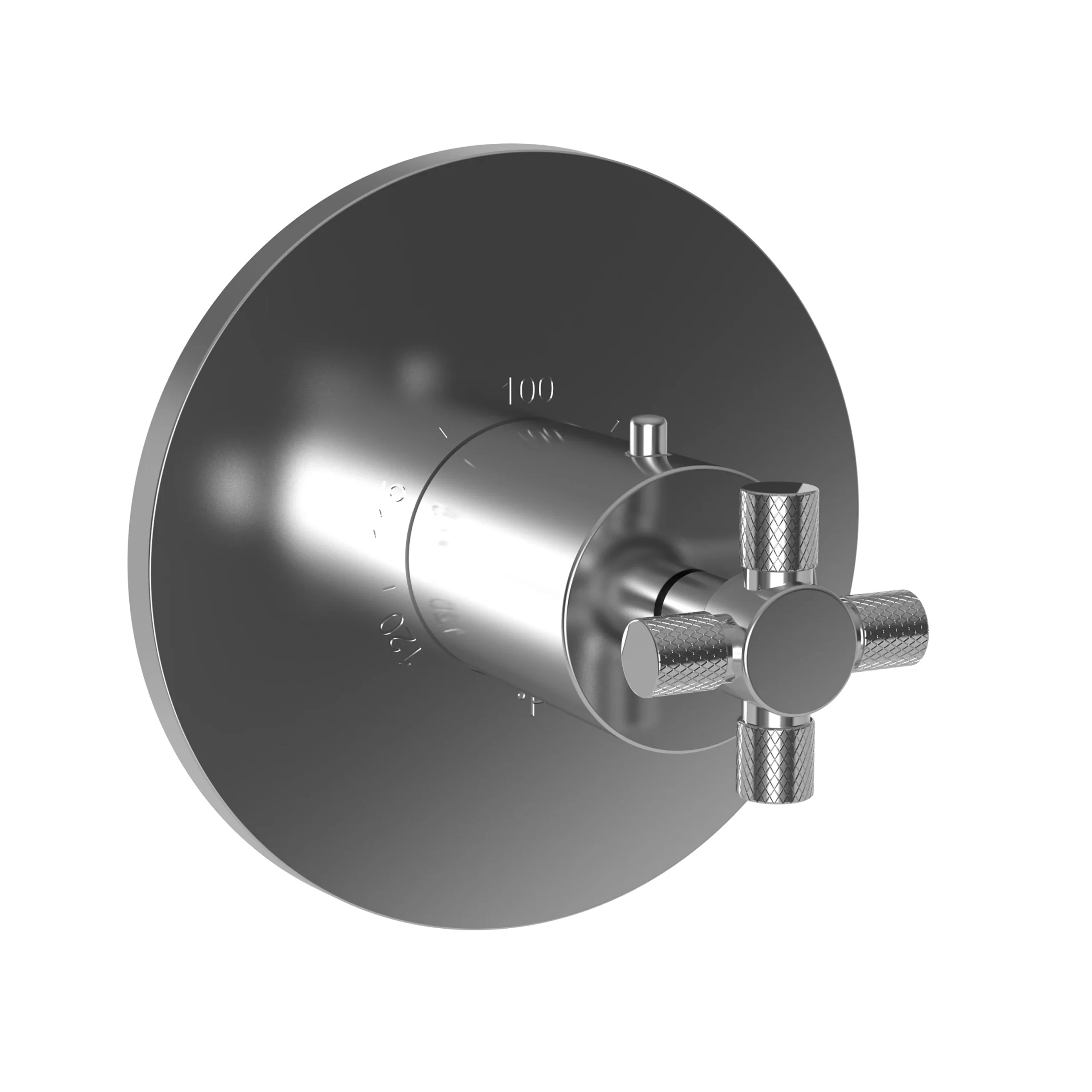 Muncy - 3/4" Round Thermostatic Trim Plate with Handle - Polished Chrome- 3-3304TR | Newport Brass