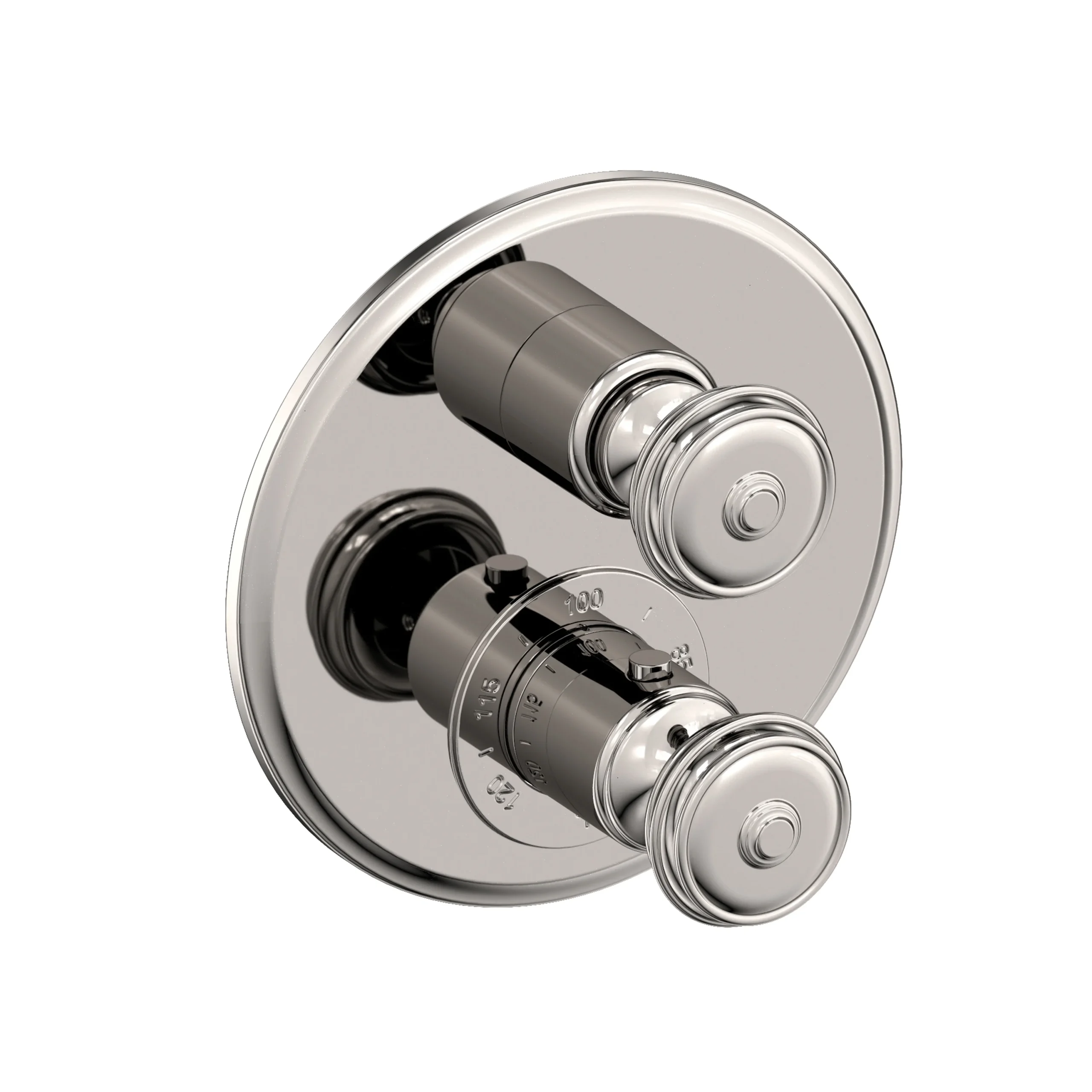 Amisa -1/2" Round Thermostatic Trim Plate with Handle - Polished Nickel - Natural - 3-803TR | Newport Brass