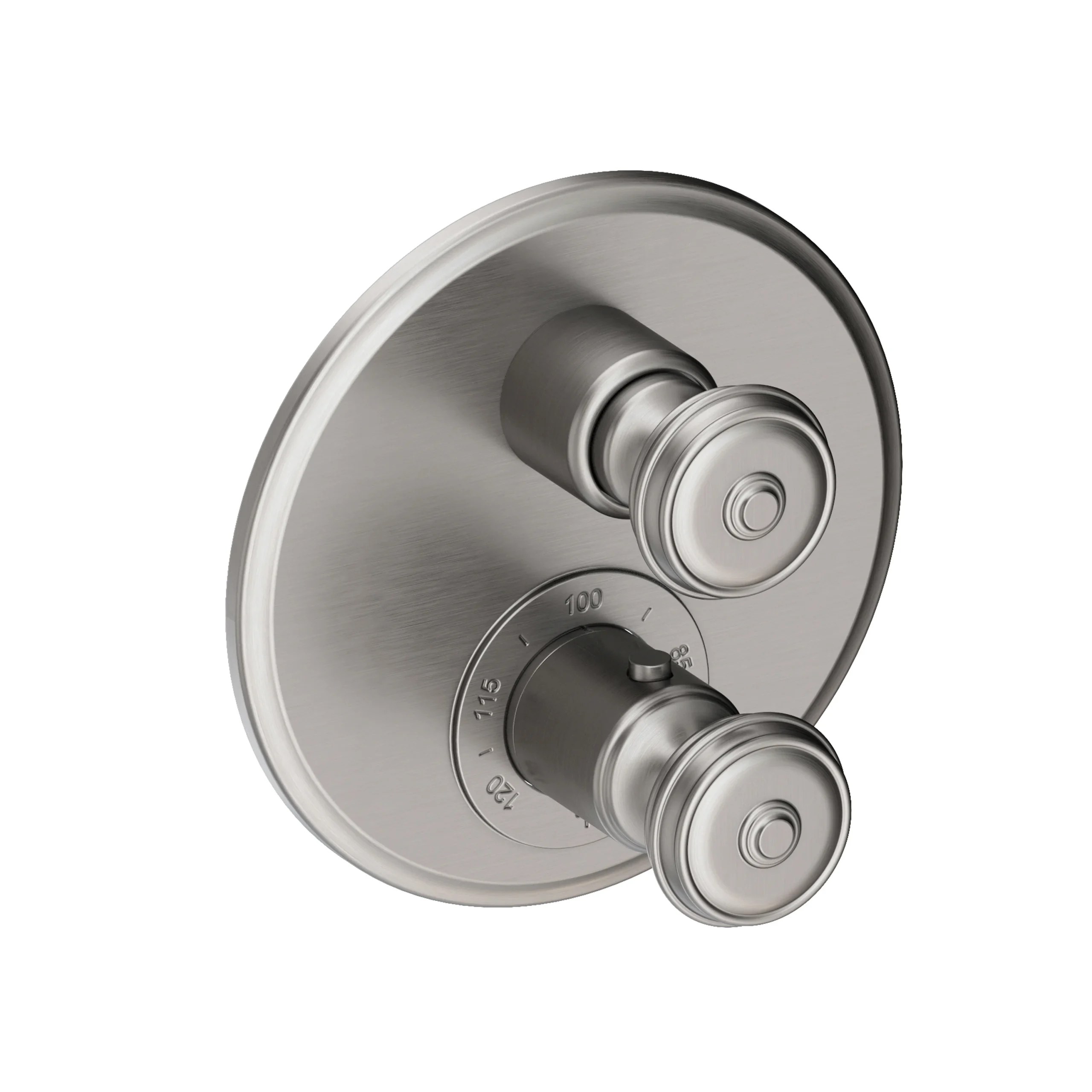 Amisa -1/2" Round Thermostatic Trim Plate with Handle - Stainless Steel - PVD - 3-803TR | Newport Brass