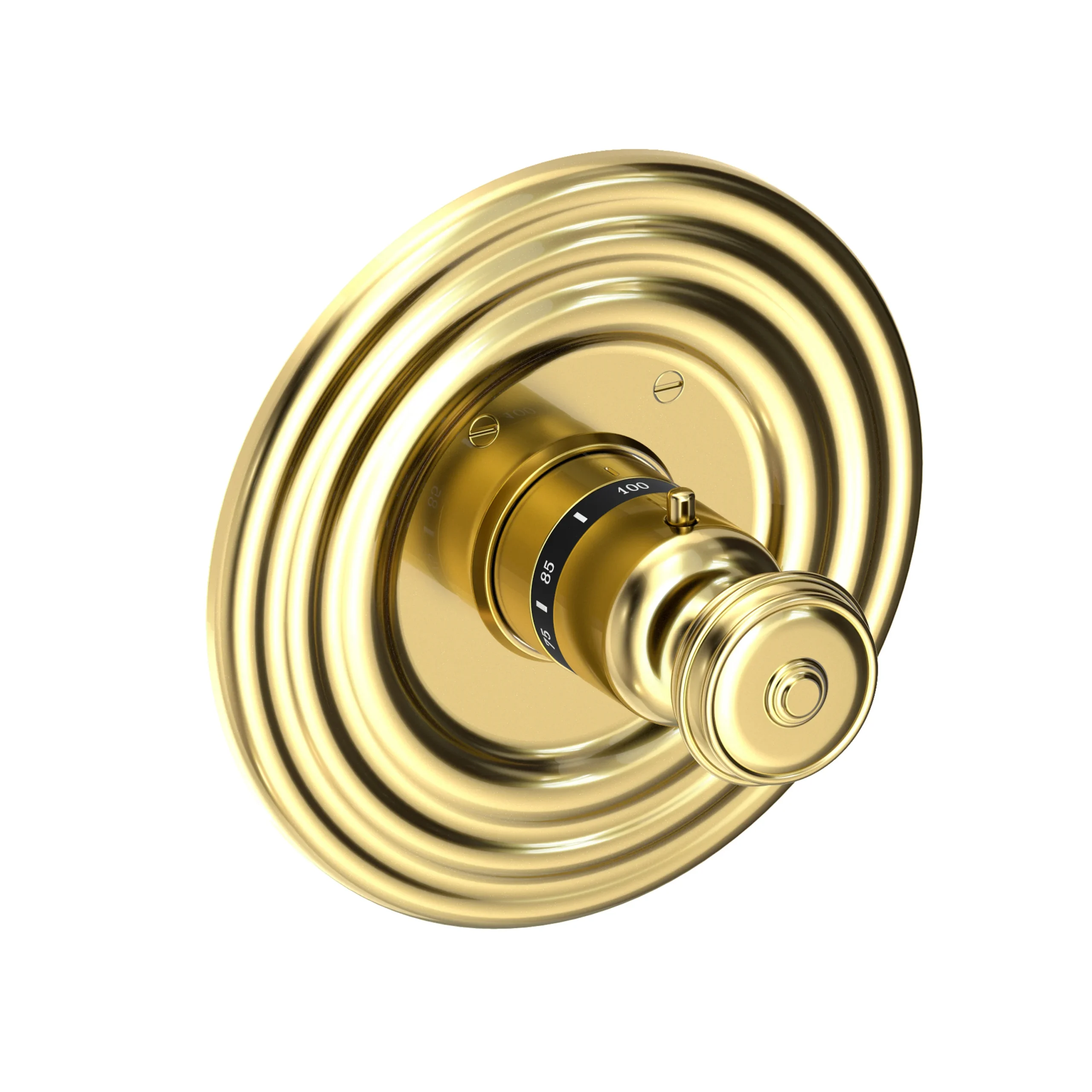 Amisa - 3/4" Round Thermostatic Trim Plate with Handle - Forever Brass - PVD - 3-804TR | Newport Brass