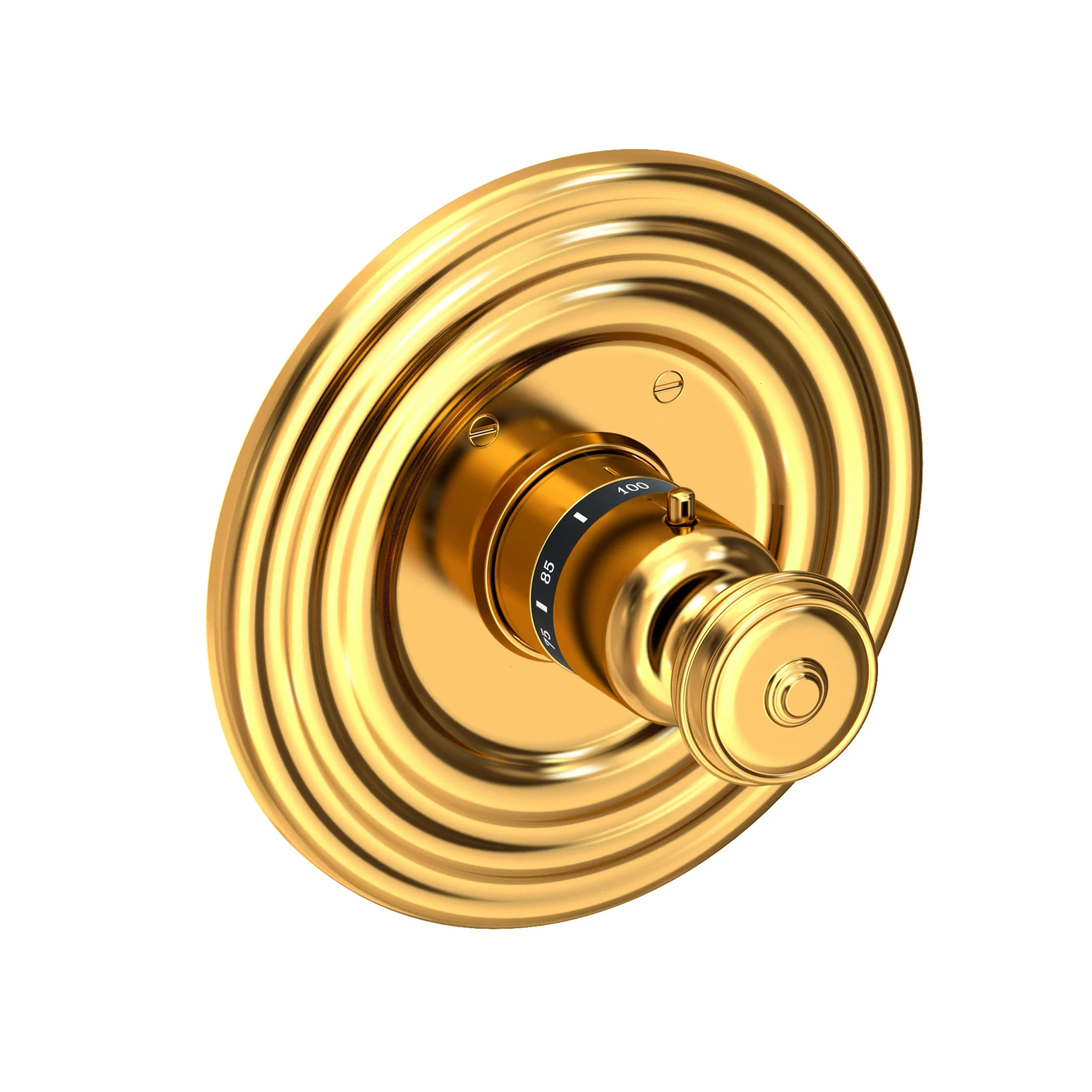 Amisa - 3/4" Round Thermostatic Trim Plate with Handle - Aged Brass - 3-804TR | Newport Brass