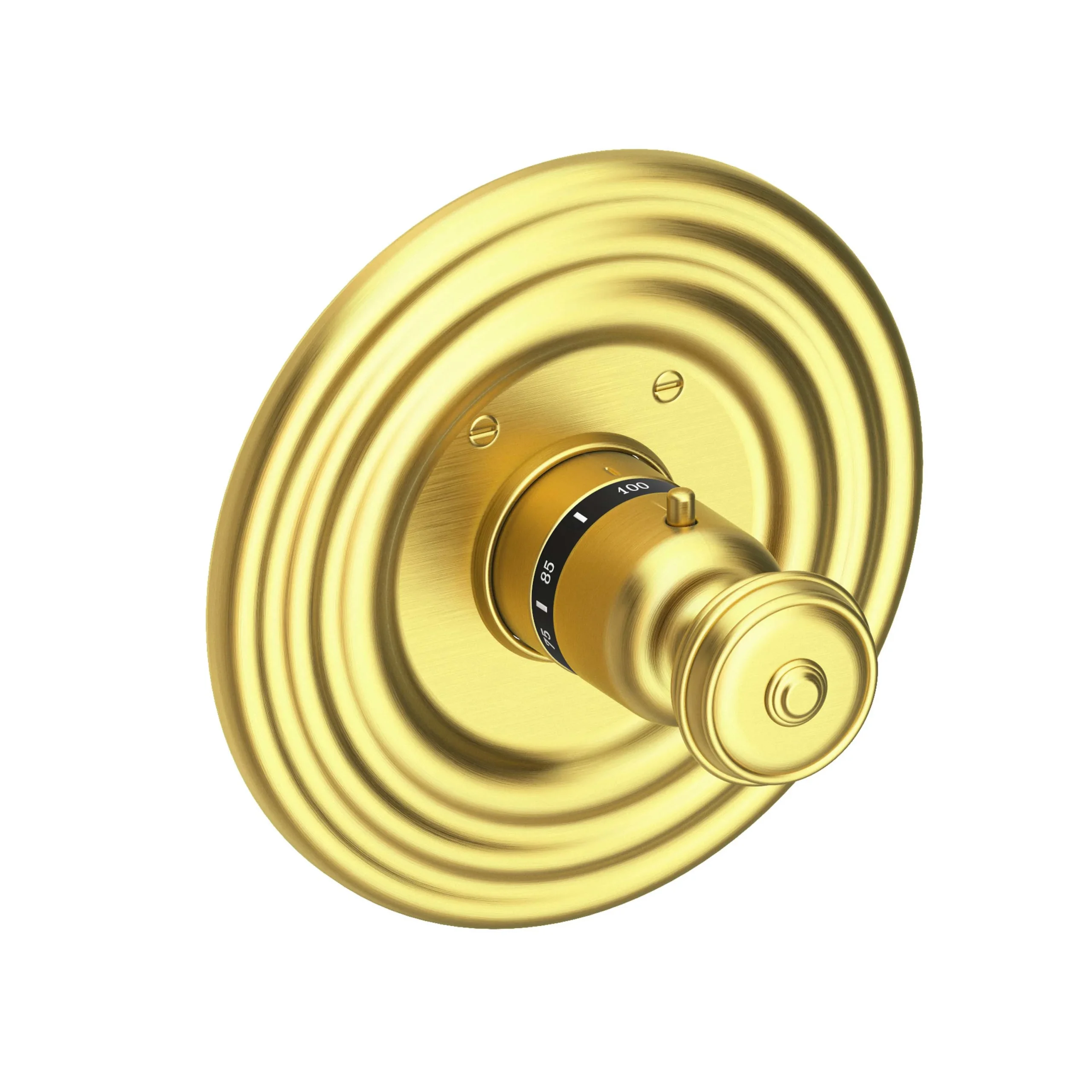 Amisa - 3/4" Round Thermostatic Trim Plate with Handle - Satin Brass - PVD - 3-804TR | Newport Brass
