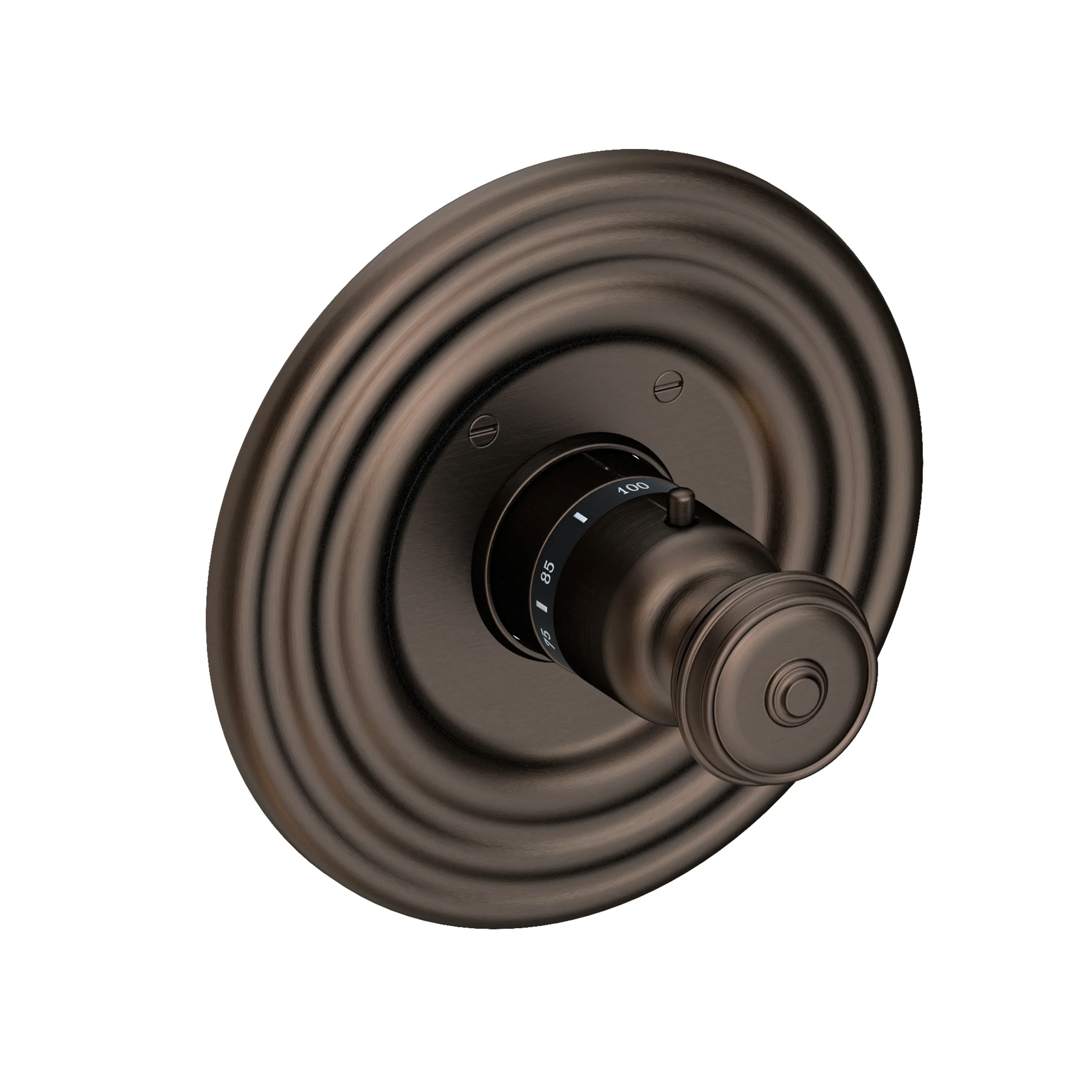 Amisa - 3/4" Round Thermostatic Trim Plate with Handle - English Bronze - 3-804TR | Newport Brass