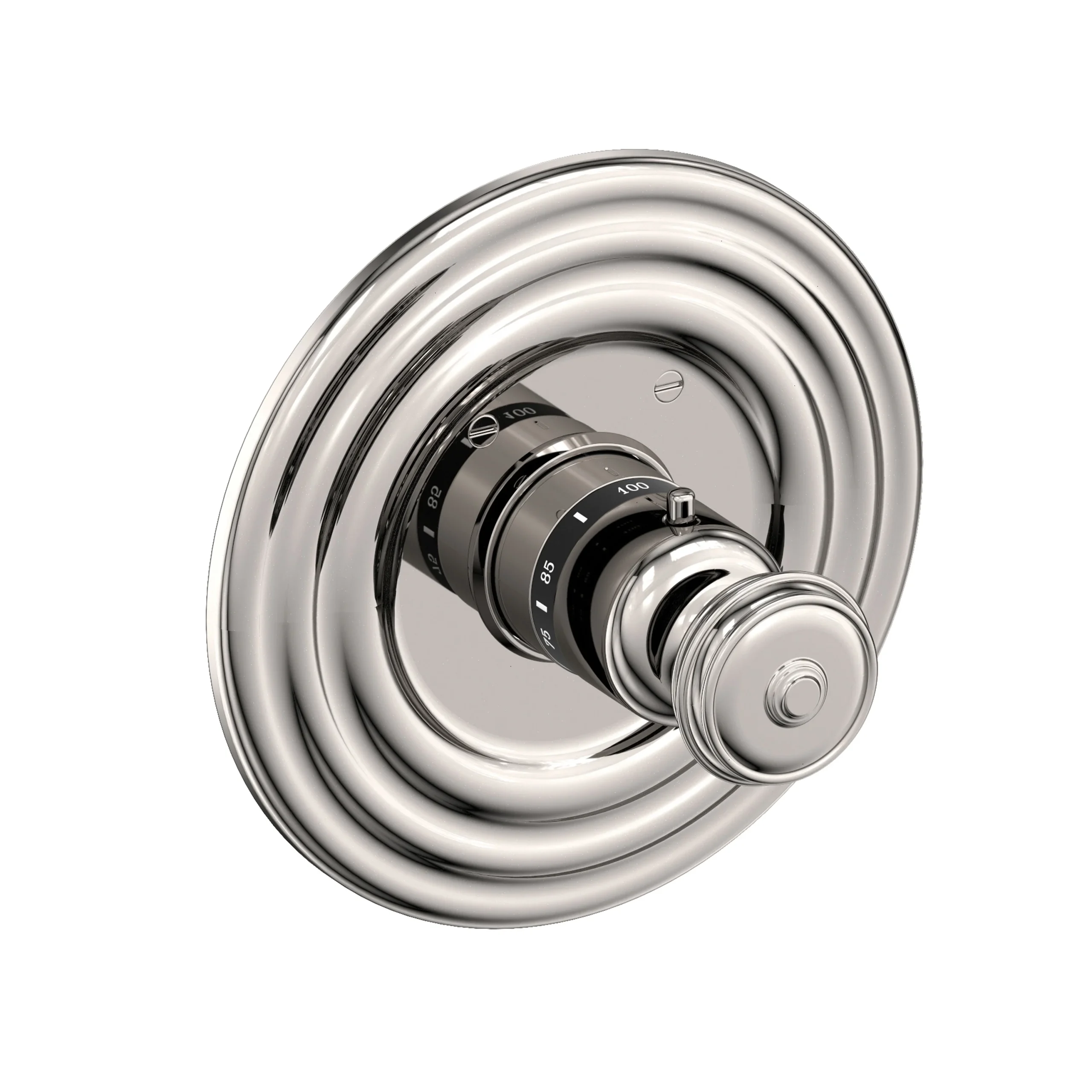 Amisa - 3/4" Round Thermostatic Trim Plate with Handle - Polished Nickel - Natural - 3-804TR | Newport Brass