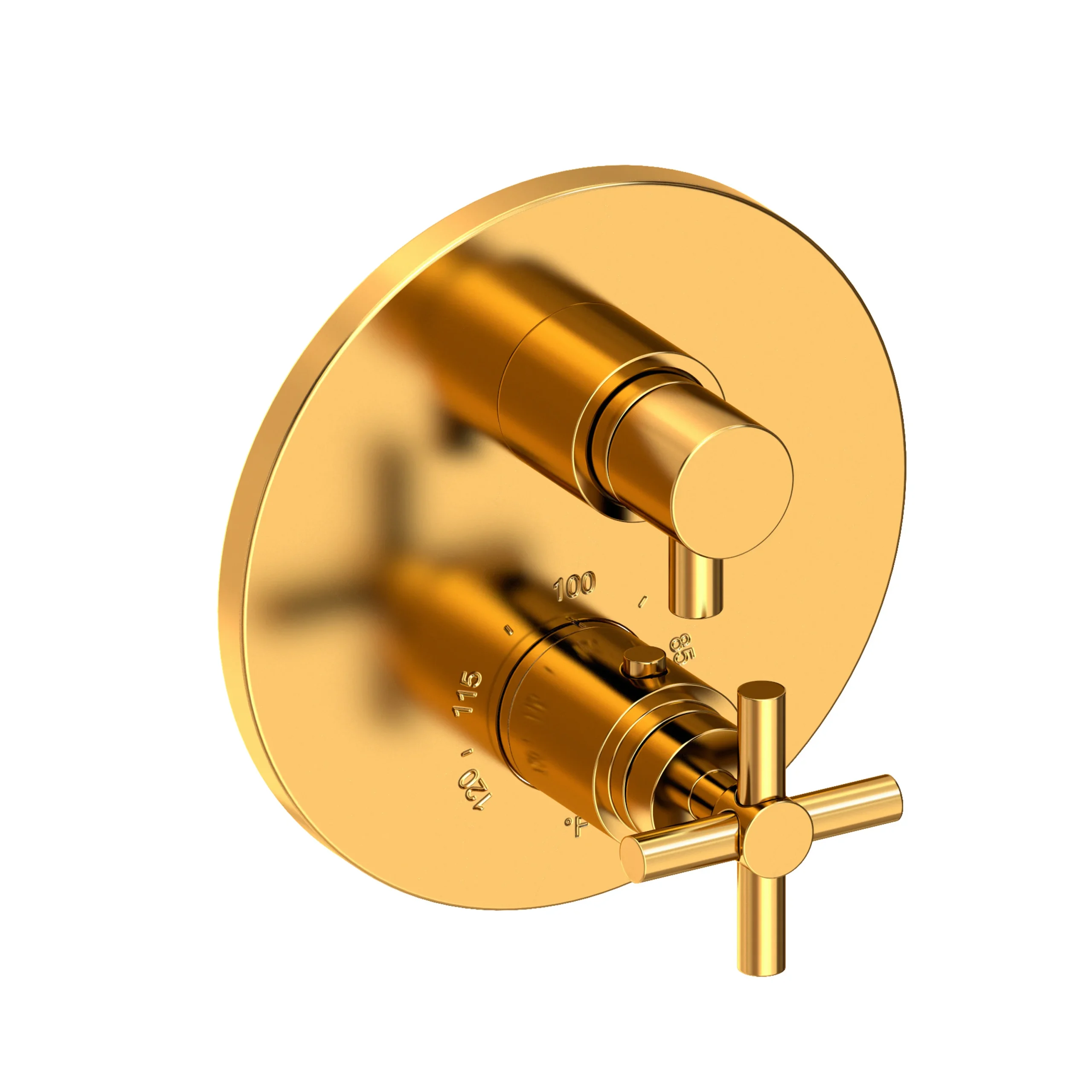 East Square -1/2" Round Thermostatic Trim Plate with Handle - Aged Brass - 3-993TR | Newport Brass