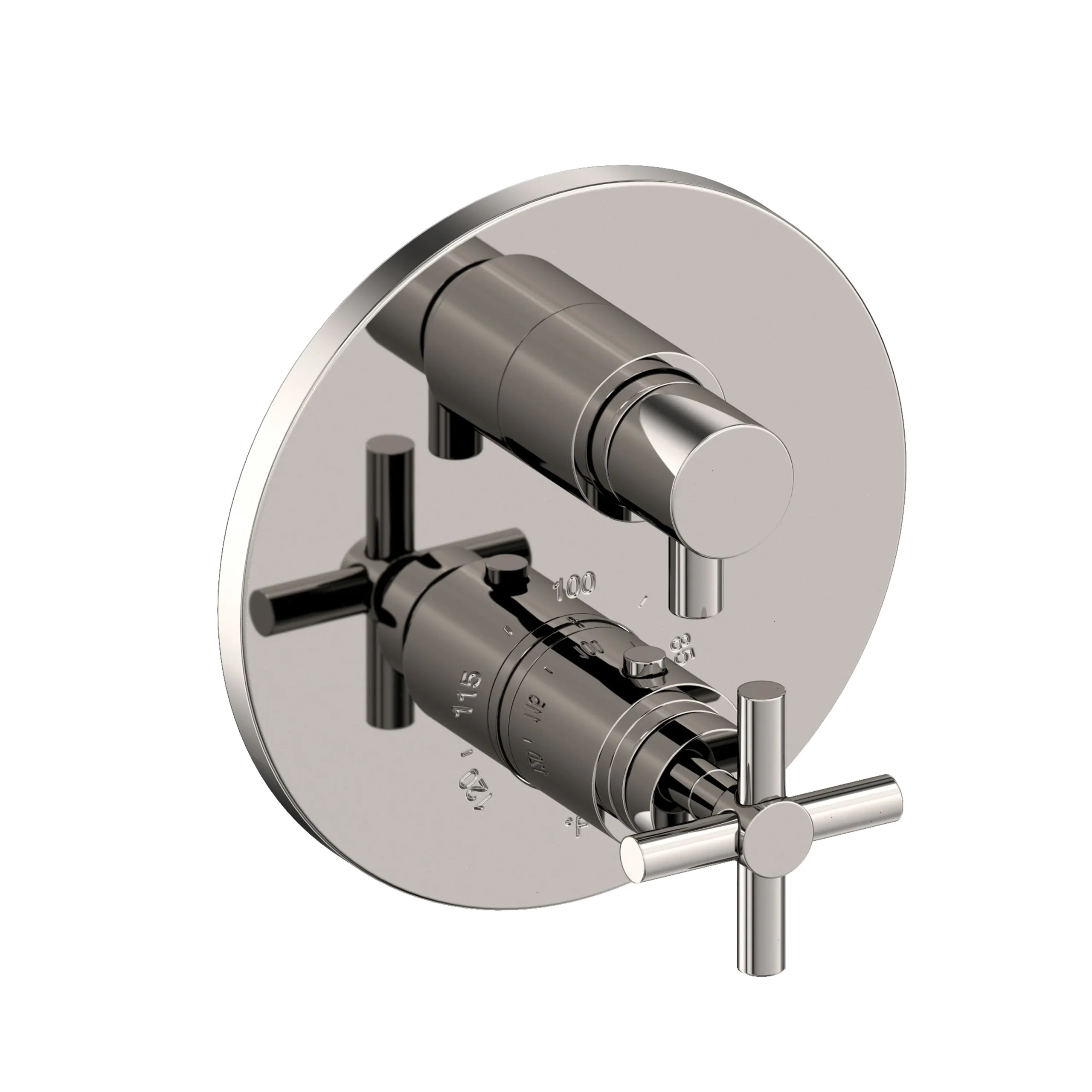 East Square -1/2" Round Thermostatic Trim Plate with Handle - Polished Nickel - PVD - 3-993TR | Newport Brass