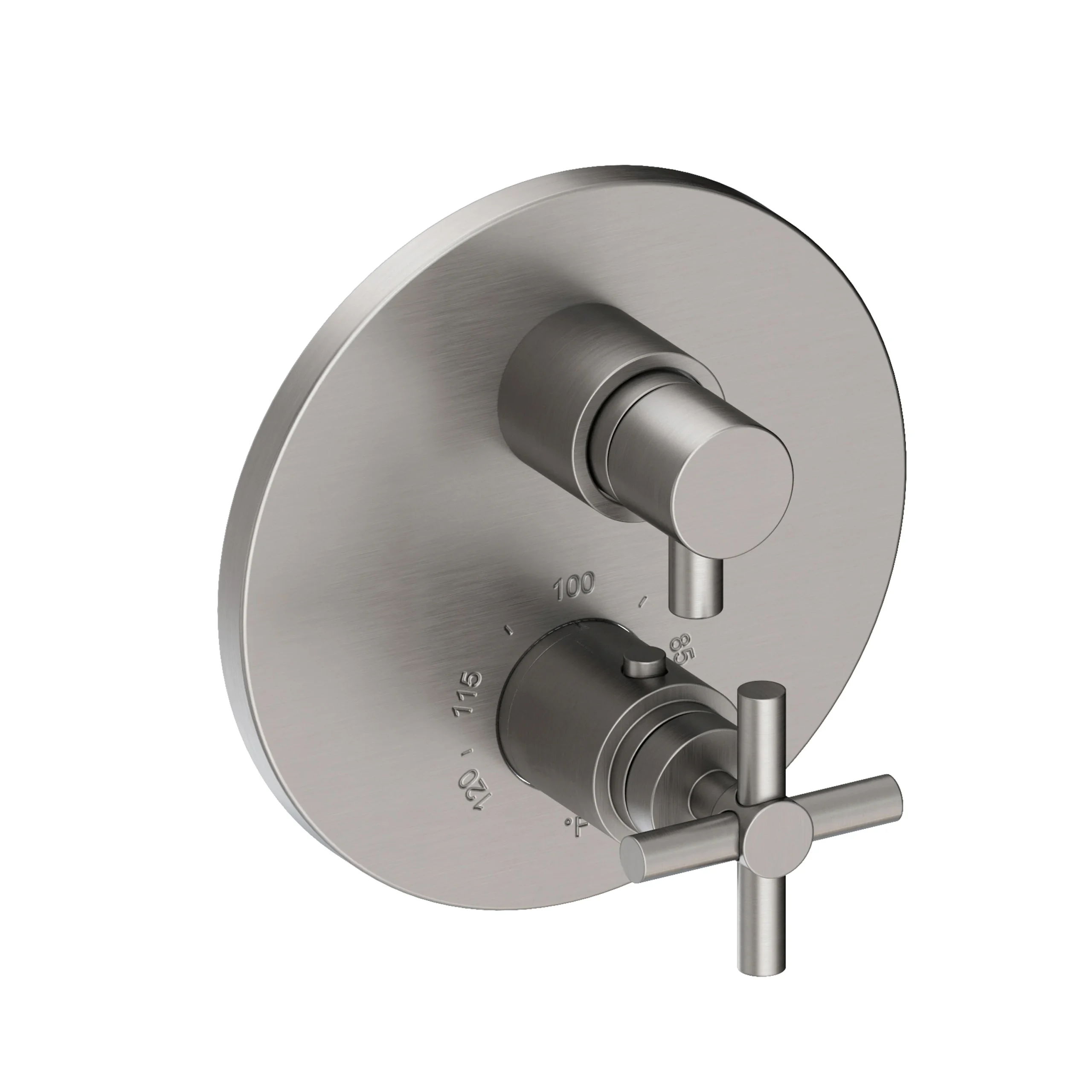 East Square -1/2" Round Thermostatic Trim Plate with Handle - Stainless Steel - PVD - 3-993TR | Newport Brass