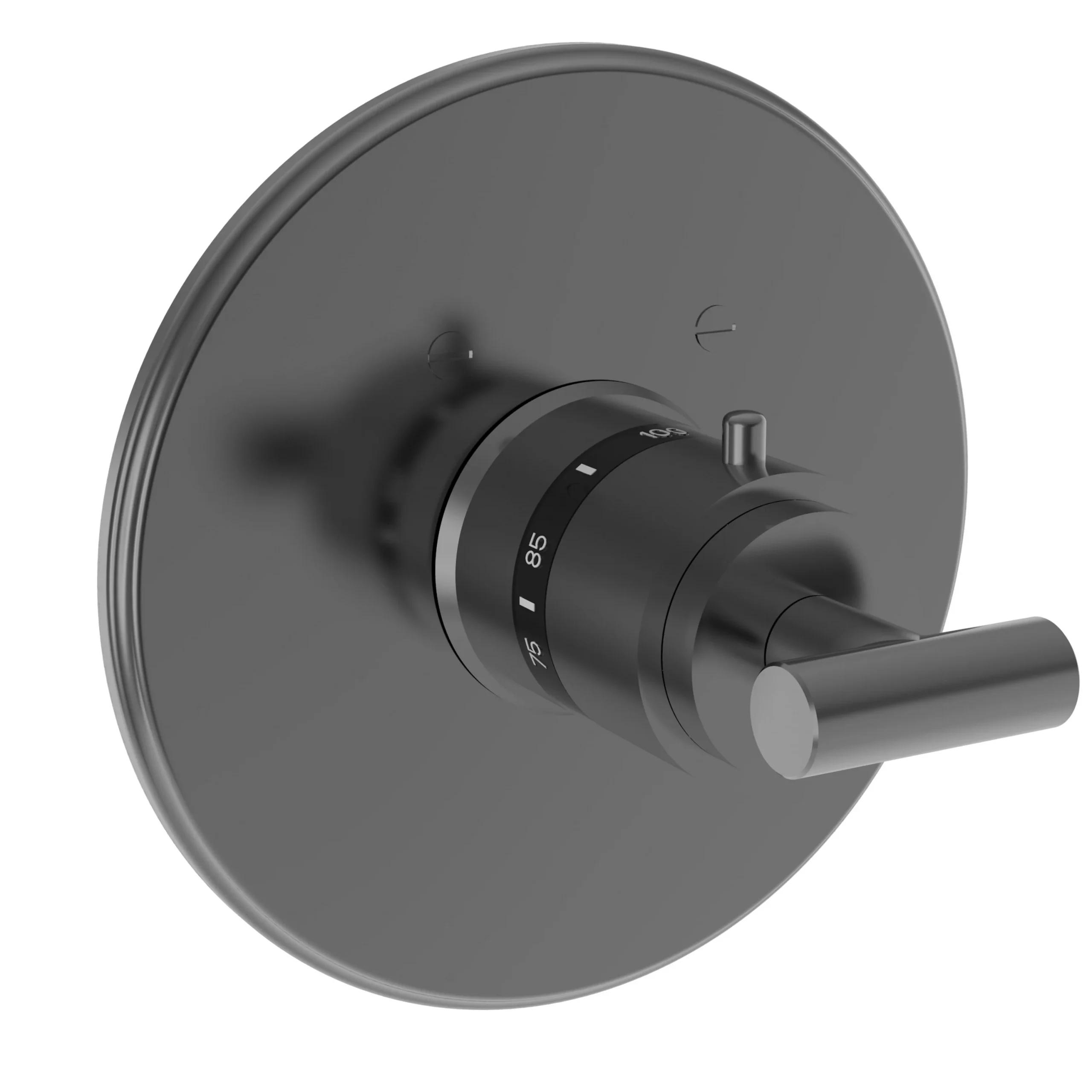 East Square - 3/4" Round Thermostatic Trim Plate with Handle - Midnight Chrome - 3-994LTR | Newport Brass