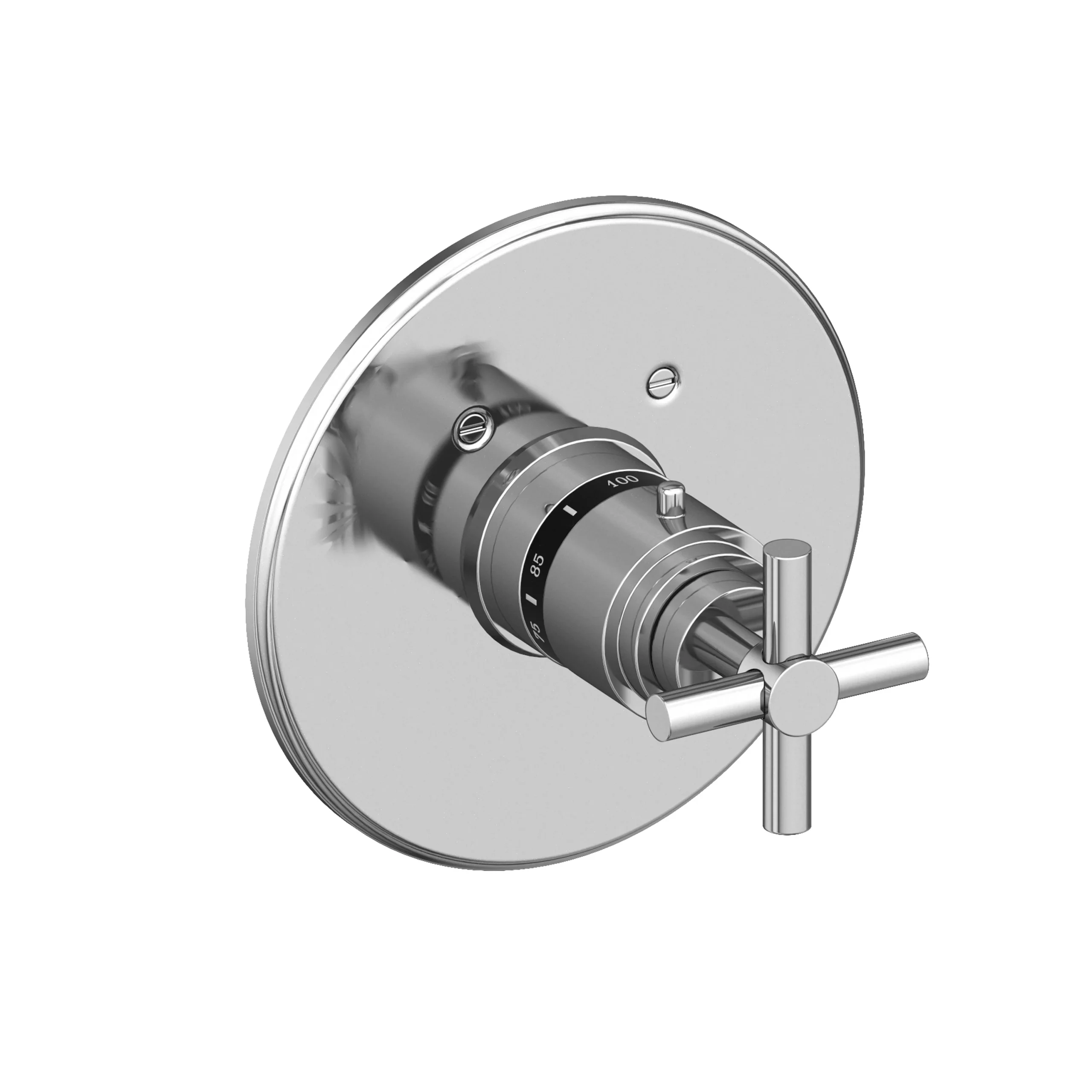 East Square - 3/4" Round Thermostatic Trim Plate with Handle - Polished Chrome- 3-994TR | Newport Brass