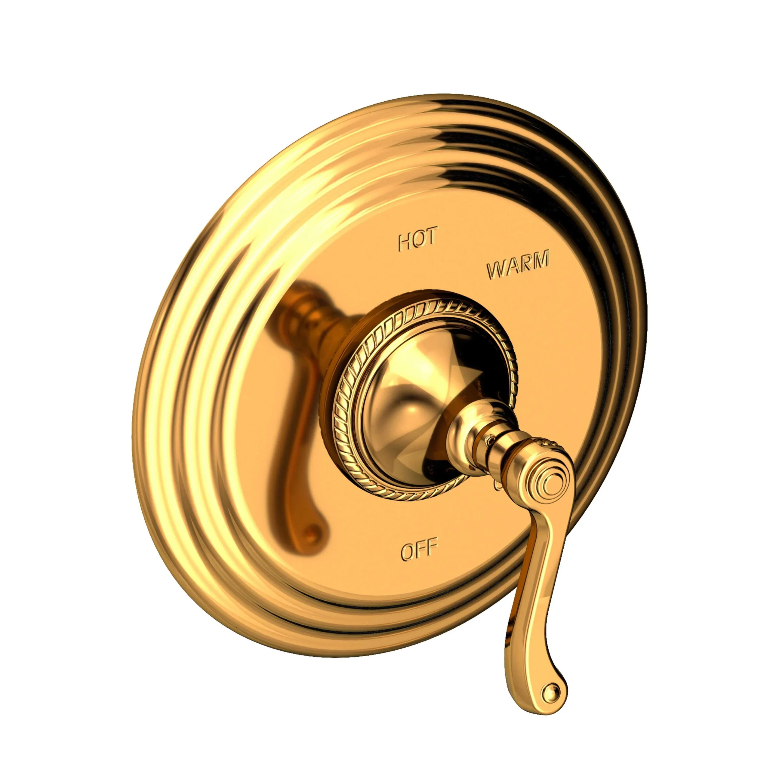 Amisa - Balanced Pressure Shower Trim Plate with Handle. Less showerhead, arm and flange. - Polished Gold - PVD - 4-984BP | Newport Brass