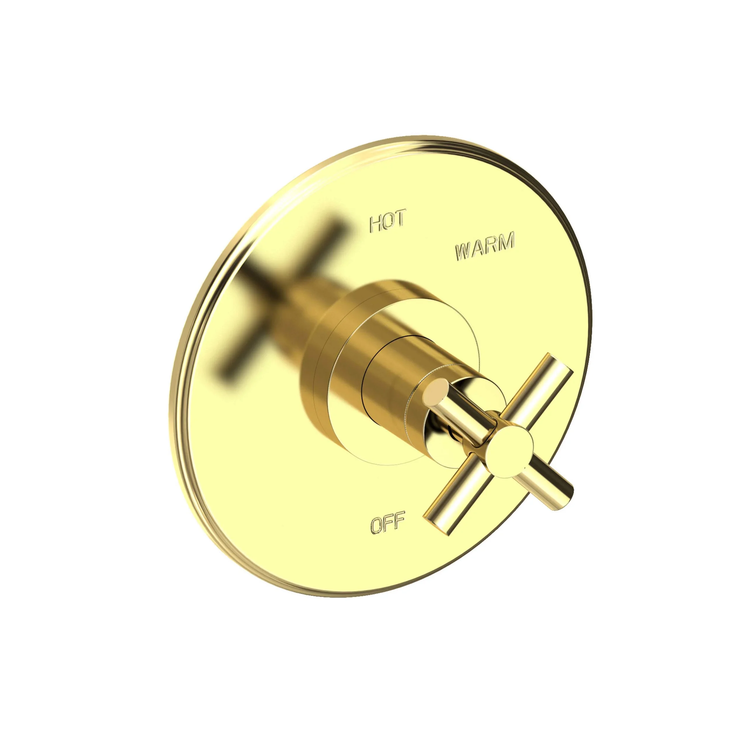 East Square - Balanced Pressure Shower Trim Plate with Handle. Less showerhead, arm and flange. - Uncoated Polished Brass - Living - 4-994BP | Newport Brass