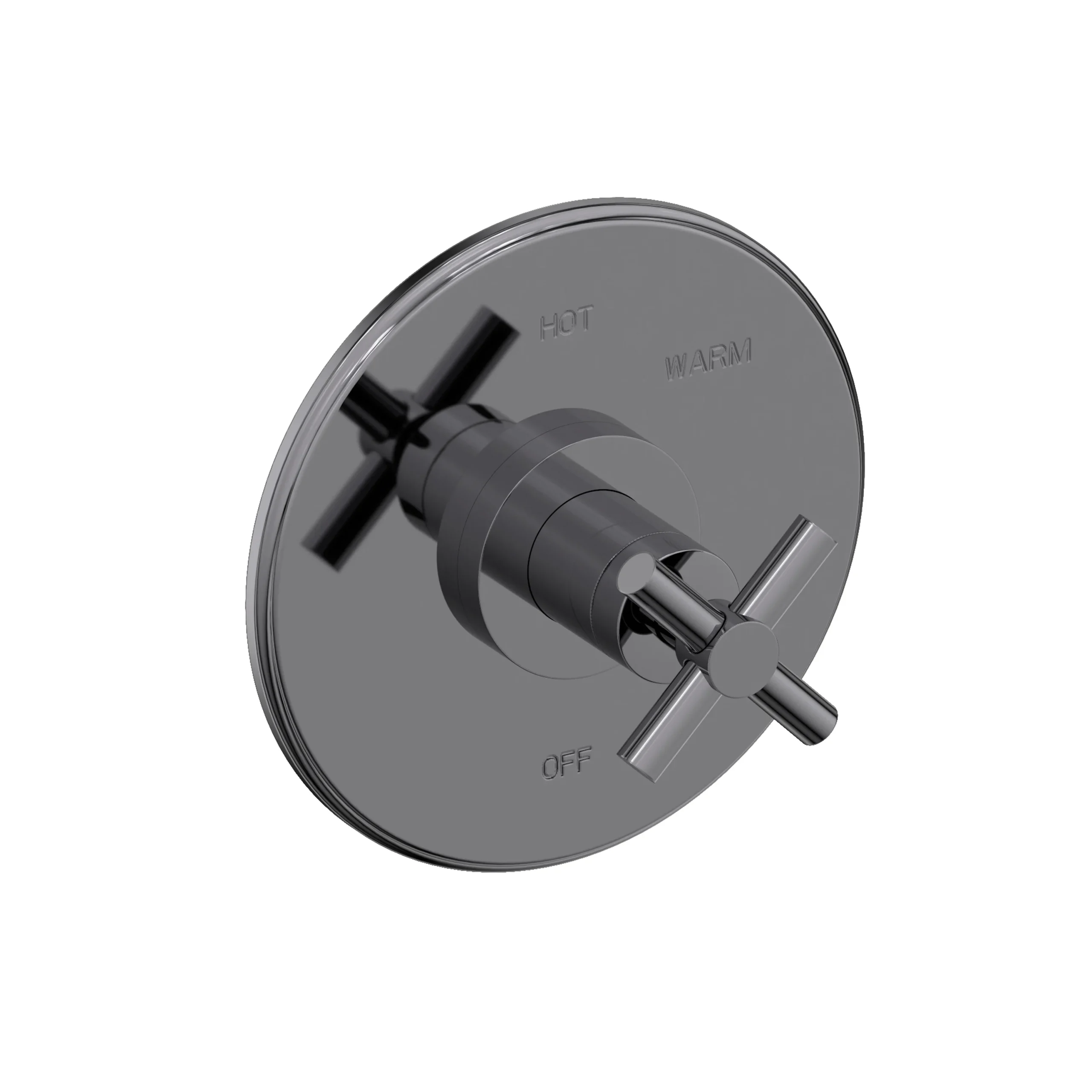 East Square - Balanced Pressure Shower Trim Plate with Handle. Less showerhead, arm and flange. - Midnight Chrome - 4-994BP | Newport Brass