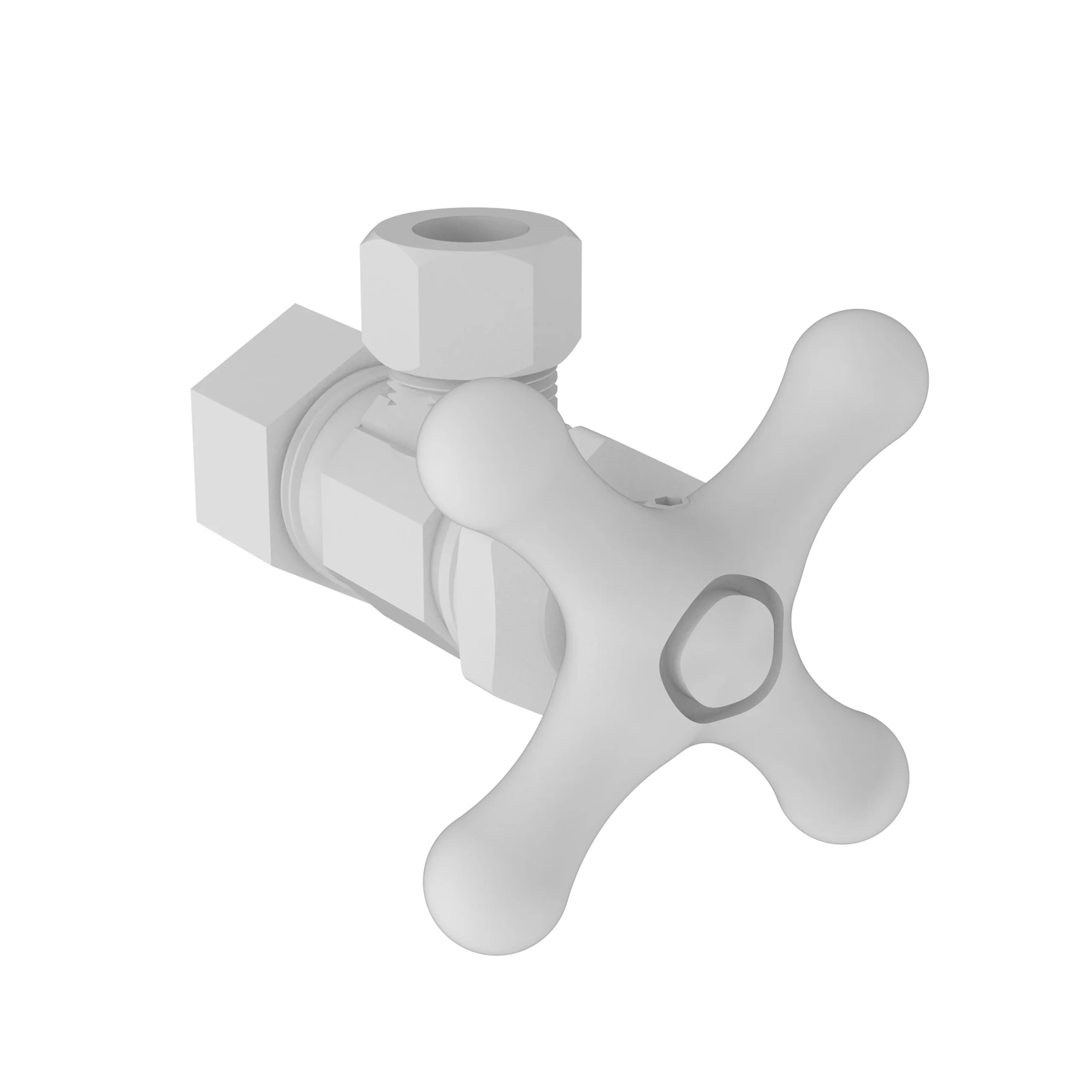 Brasstech - Angle Valve, 1/2" Compression - Matte White - 403X | Newport Brass