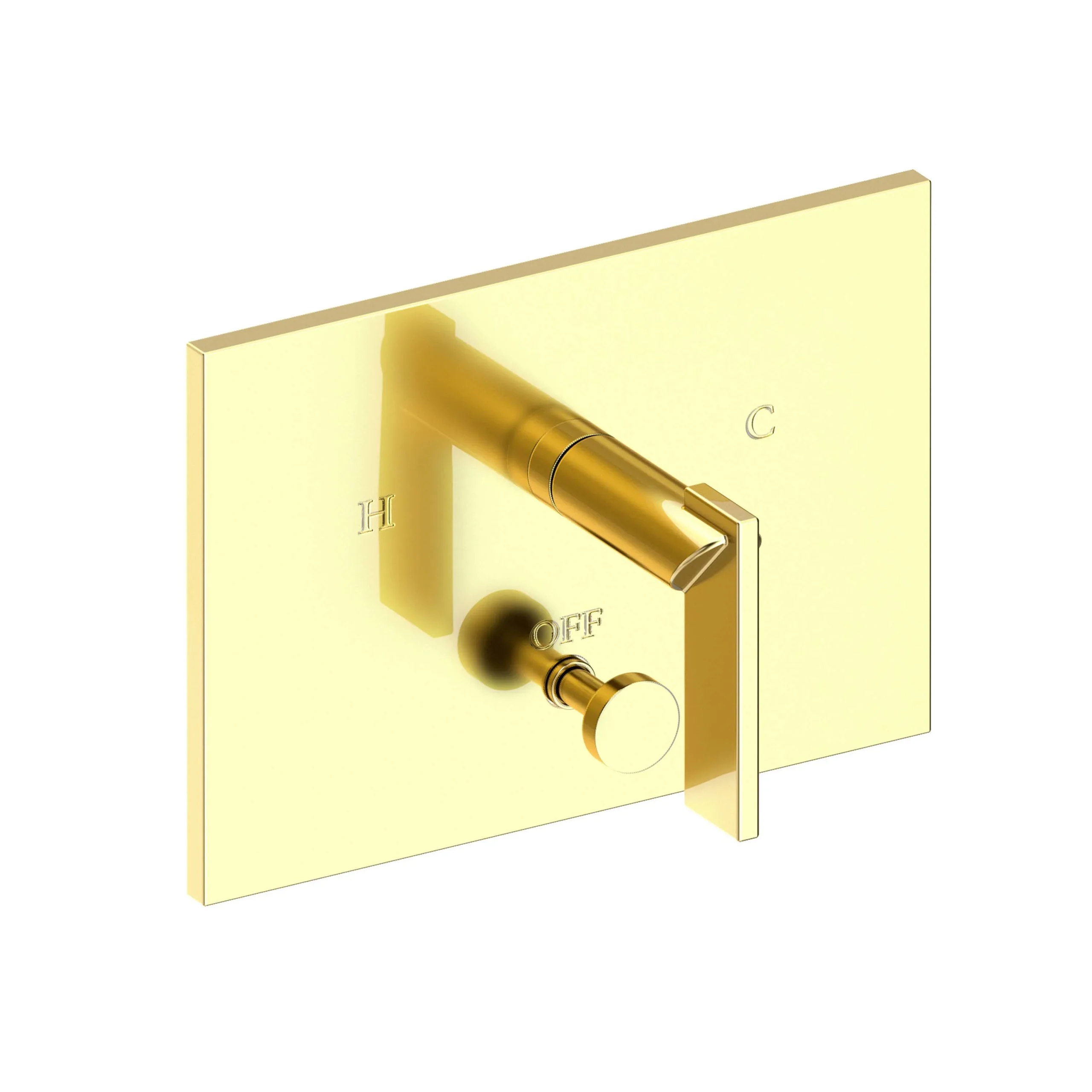 Metro - Balanced Pressure Tub & Shower Diverter Plate with Handle. Less Showerhead, arm and flange. - Forever Brass - PVD - 5-2542BP | Newport Brass
