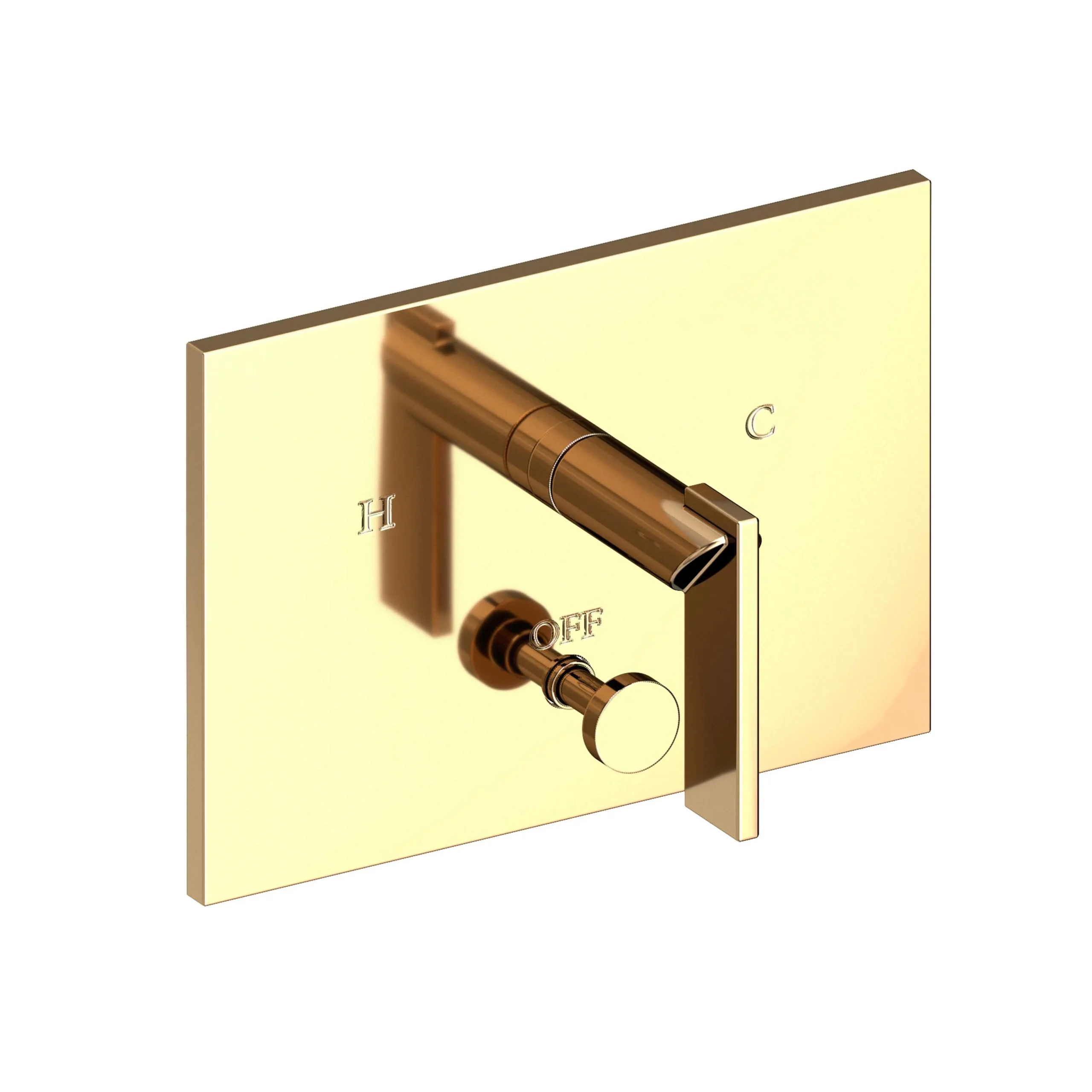 Metro - Balanced Pressure Tub & Shower Diverter Plate with Handle. Less Showerhead, arm and flange. - French Gold - PVD - 5-2542BP | Newport Brass