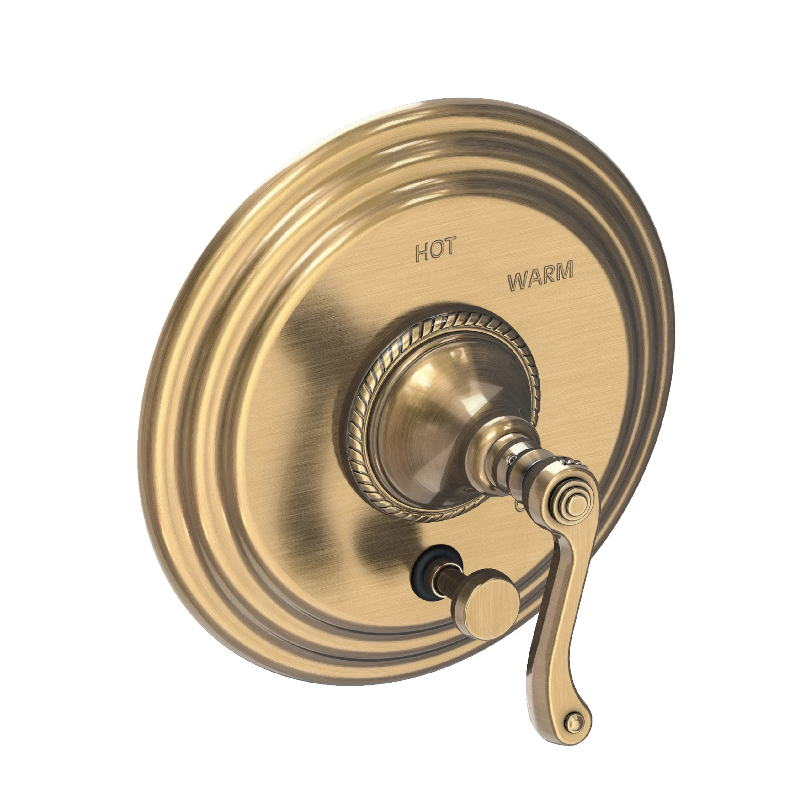 Amisa - Balanced Pressure Tub & Shower Diverter Plate with Handle. Less Showerhead, arm and flange. - Antique Brass - 5-982BP | Newport Brass