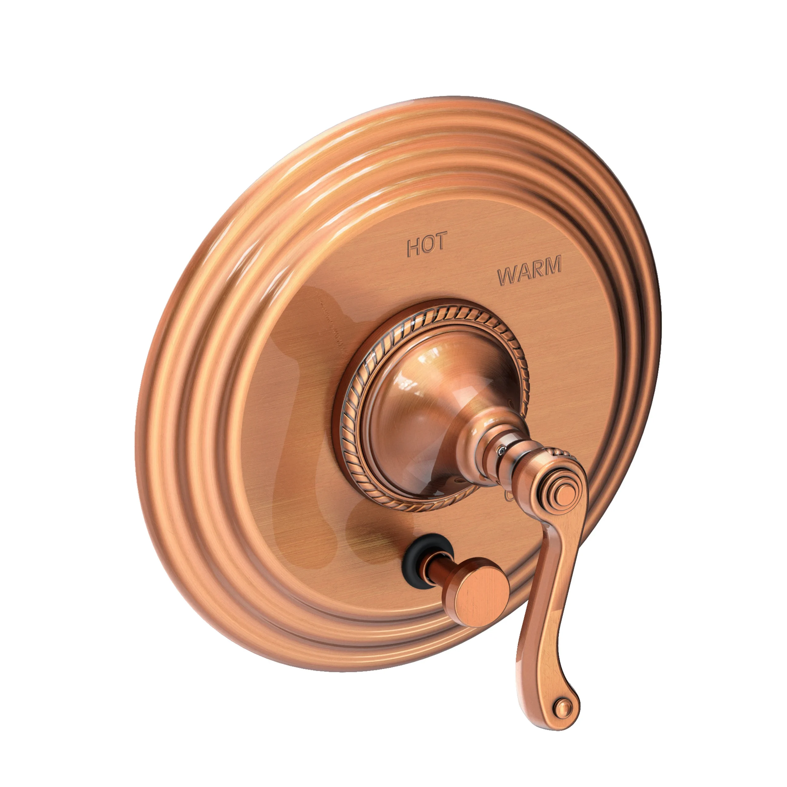 Amisa - Balanced Pressure Tub & Shower Diverter Plate with Handle. Less Showerhead, arm and flange. - Antique Copper - 5-982BP | Newport Brass