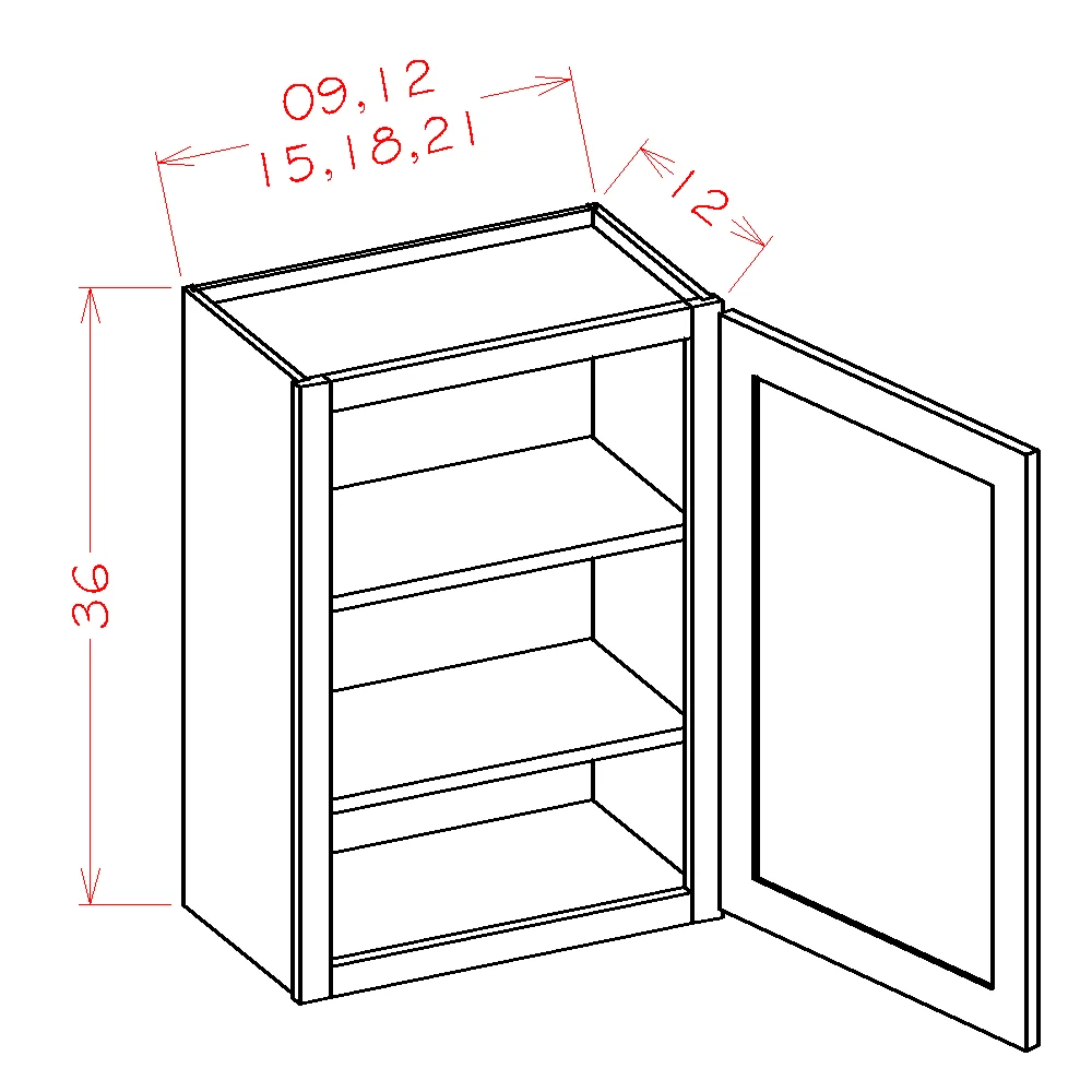 Casselberry Saddle Wall Cabinet - 18"W x 36"H x 12"D