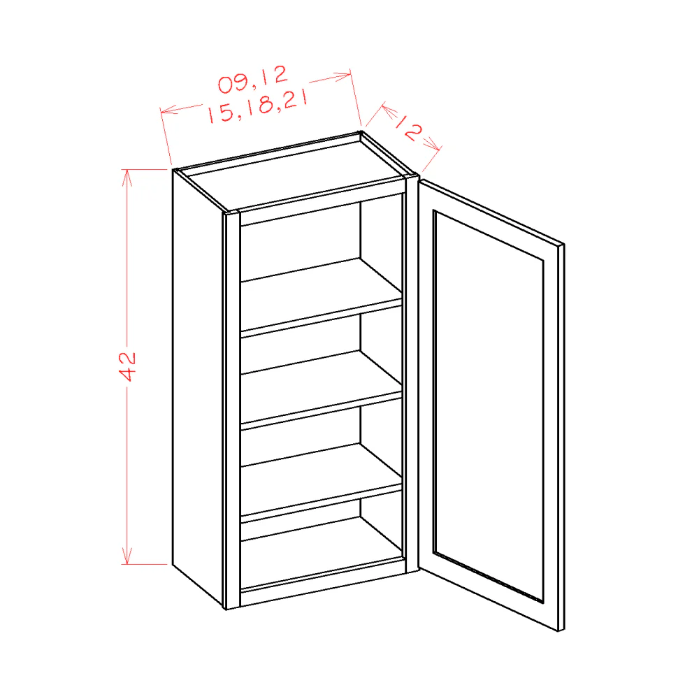 Casselberry Saddle Wall Cabinet - 15"W x 42"H x 12"D