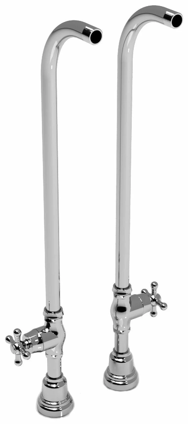 30" Floor Mount Riser Pair With Stop Valves - Chrome TU44C RIOBEL
