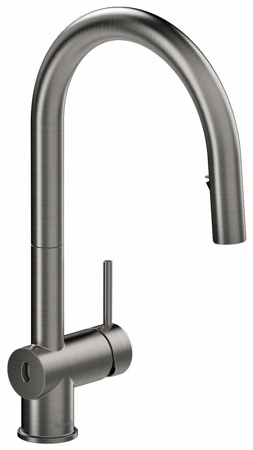 Azure Touchless Kitchen Faucet with Pulldown Spray with C-Spout - Stainless Steel AZ211SS RIOBEL