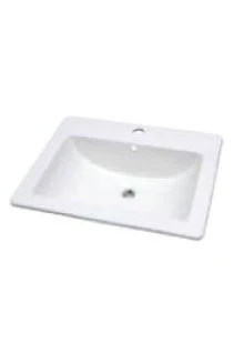 Bennette Drop-In Single Hole Bathroom Sink - White DR82118 Duval
