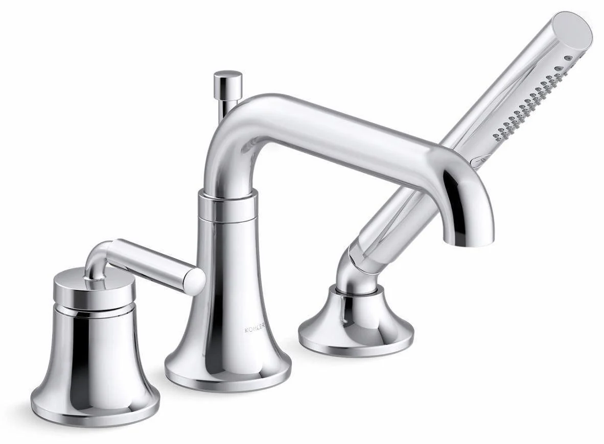 Tone 3-Hole Deck Mount Tub Filler with Hand Shower - Polished Chrome 26441-4-CP Kohler