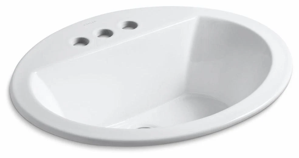 Bryant Centerset Drop-In Bathroom Sink - White 2699-4-0 Kohler