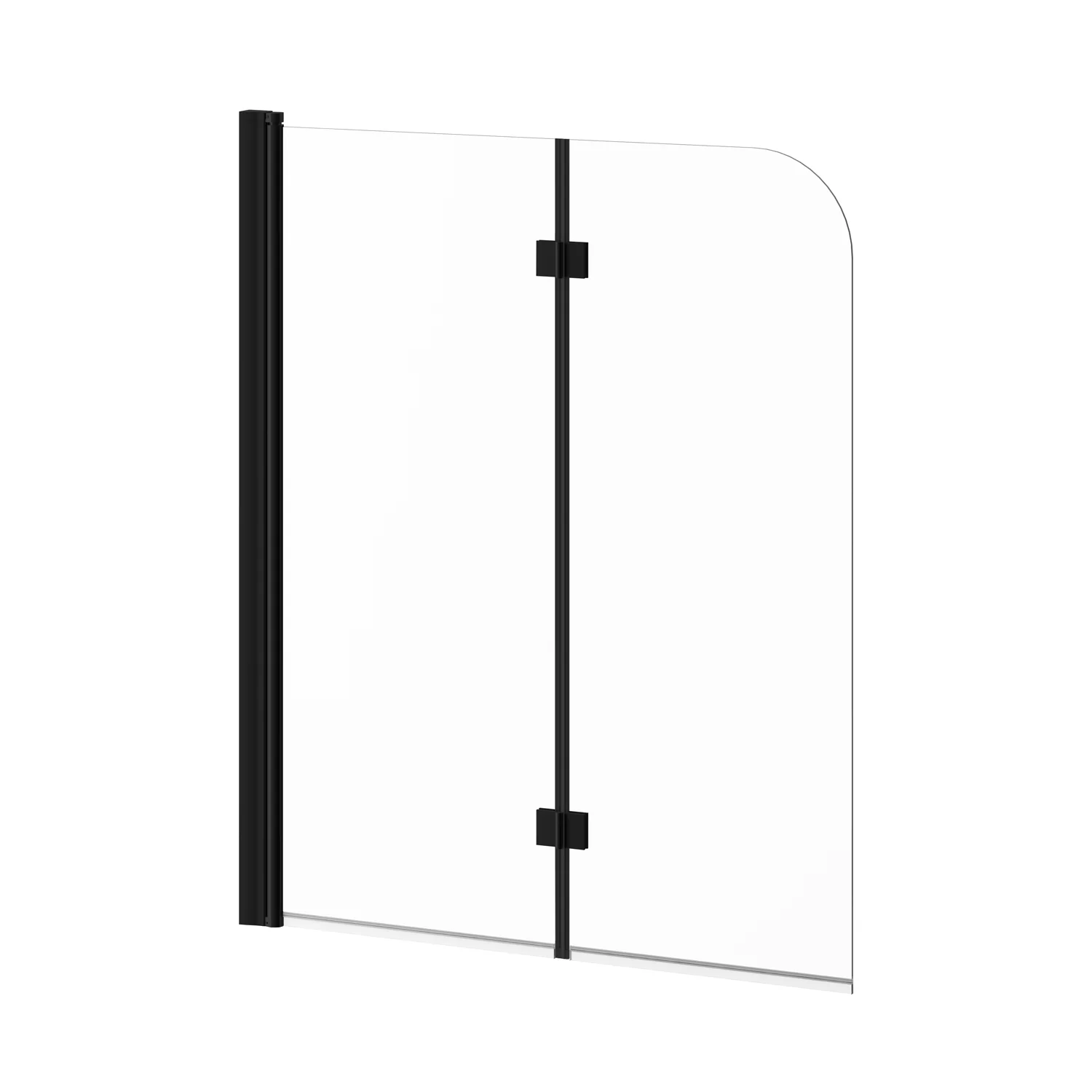 Flip 46" x 56" Pivoting Tub Shield - Matte Black DR1230-160-000 Kalia