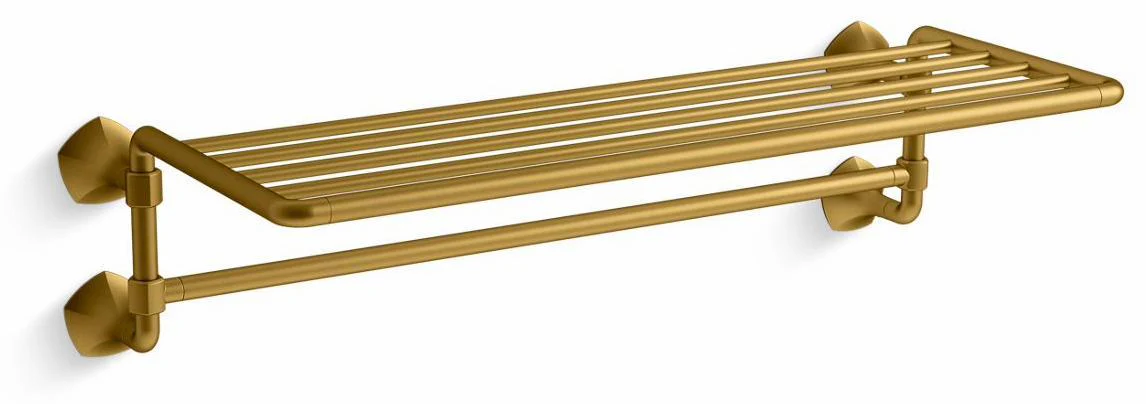 Occasion Hotelier Towel Bar Shelf - Vibrant Brushed Moderne Brass 27085-2MB Kohler