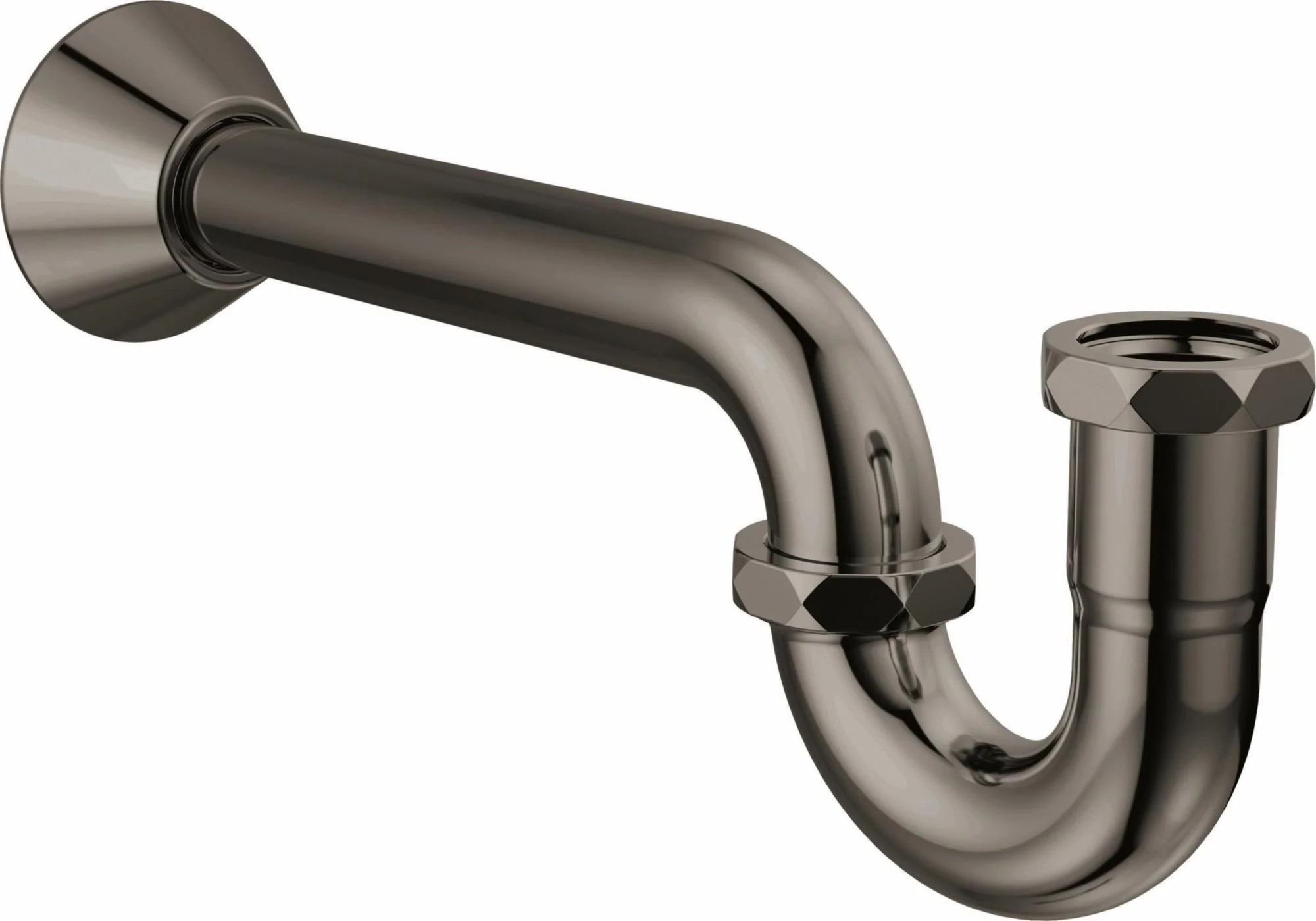 20 Gauge P-Trap with Flange - Brilliance Black Onyx BT031141-BNX Brizo