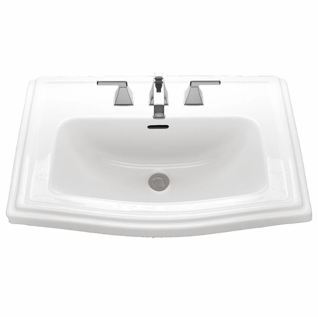 Clayton Widespread Drop-in Bathroom Sink - Cotton White LT781.8#01 Toto