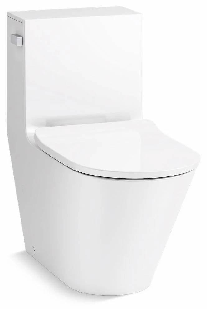 Brazn Standard 1-Piece Compact Elongated Dual Flush Skirted Toilet - White 22378-0 Kohler