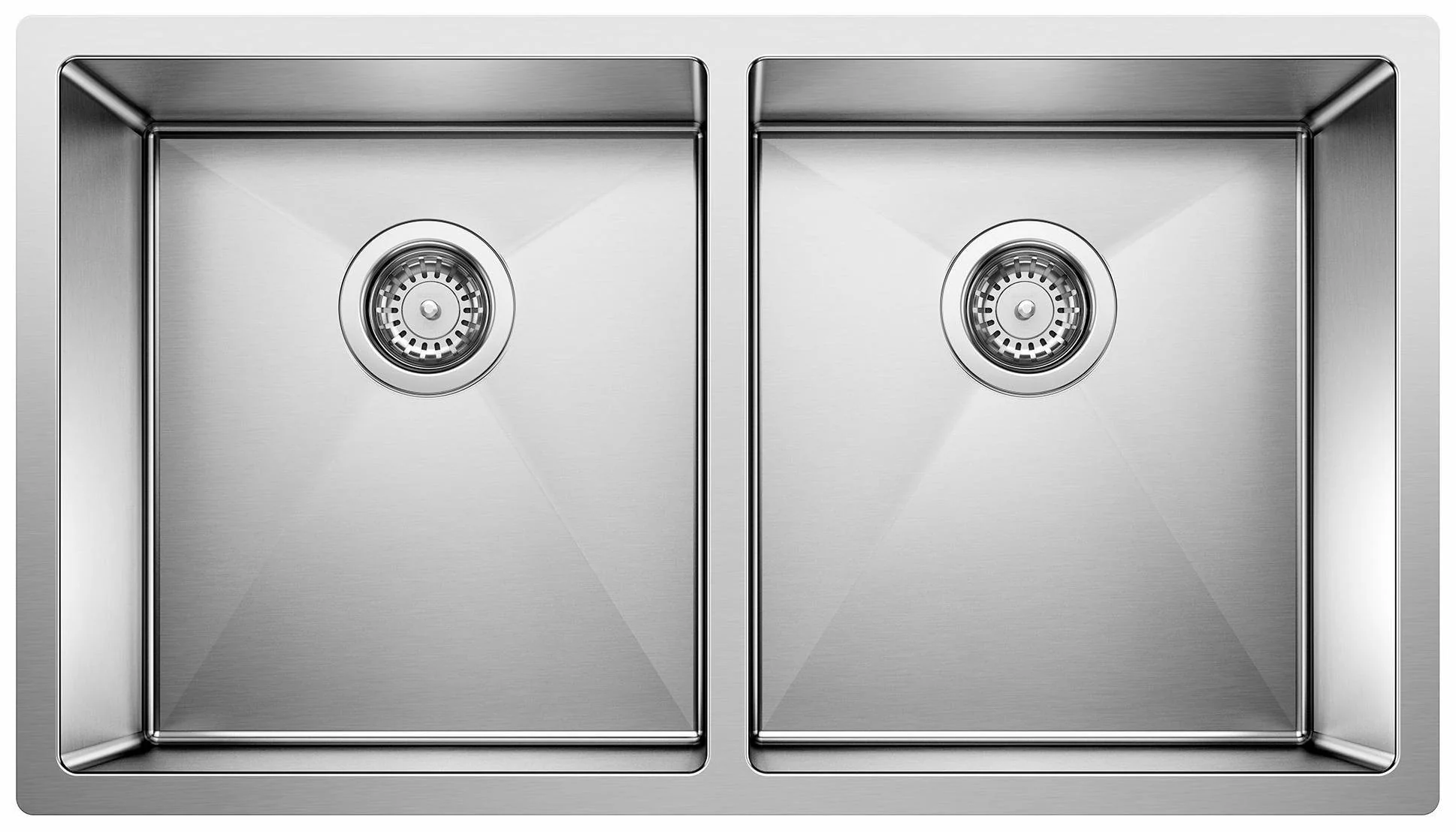 Radius 10 U 2 Bowl Undermount Sink - Stainless 400452 Blanco