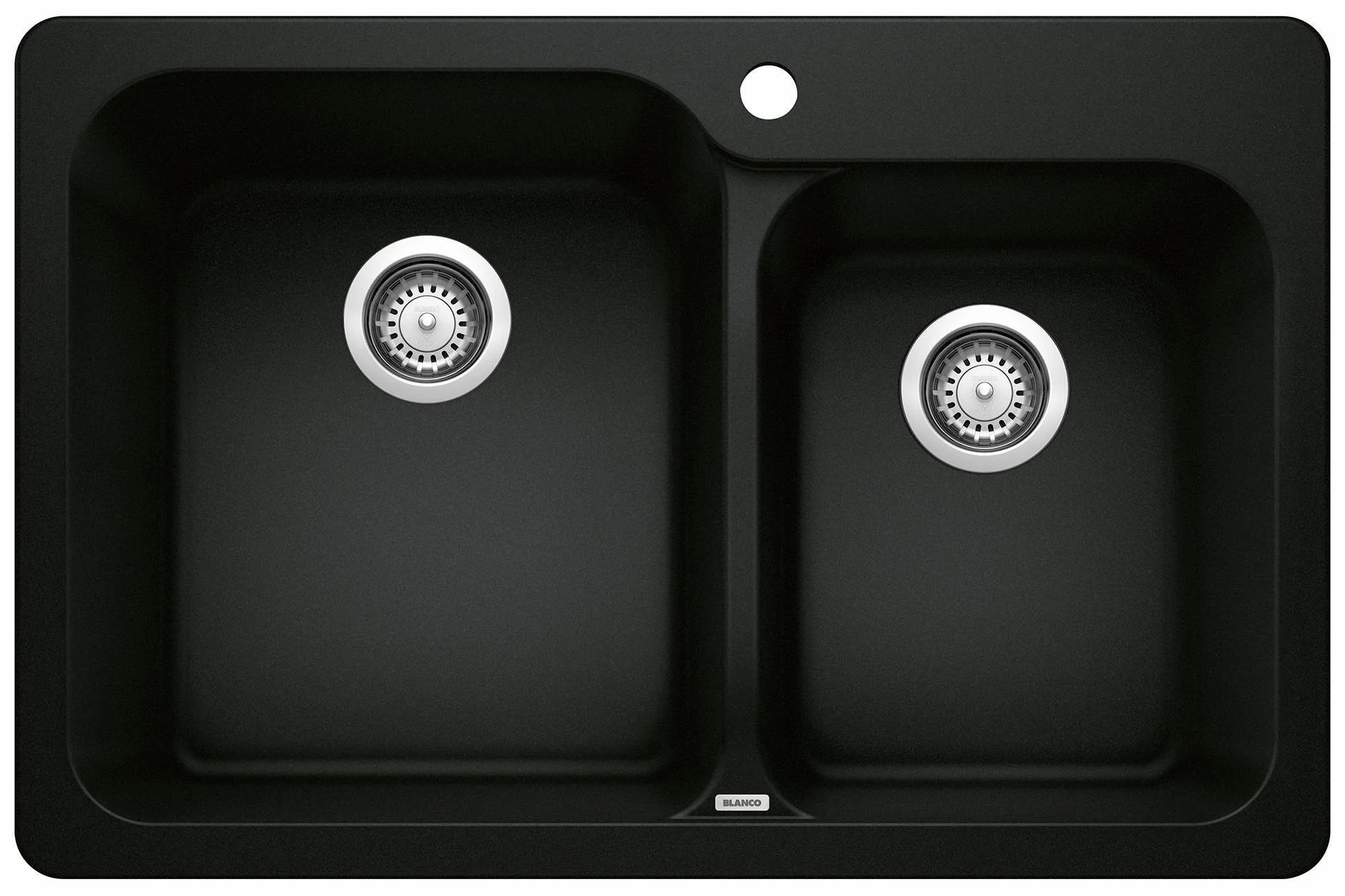 Vision 1.75 Bowl Drop-In Silgranit Sink - Coal Black 402632 Blanco