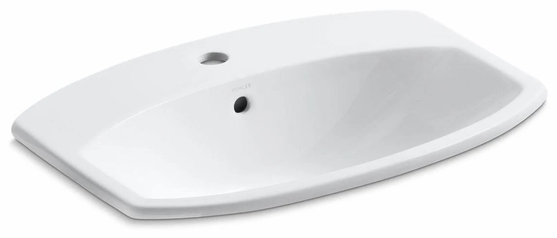 Cimarron Drop-In Bathroom Sink with Single Faucet Hole - White 2351-1-0 Kohler